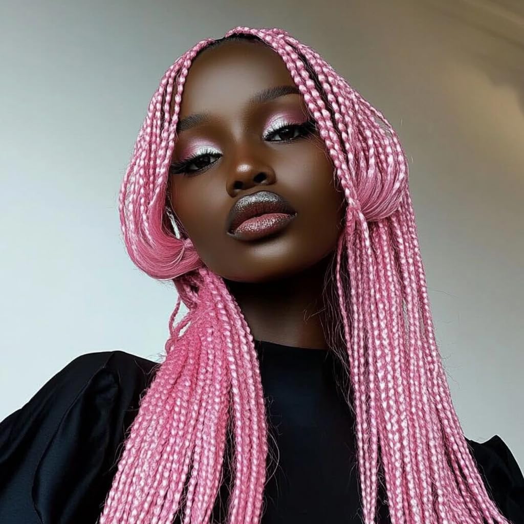 Braid Miracle Pre-Stretched Hair - 52 Inch, 8-Pack, 90g, Anti-Itch, Spetra Fiber, Soft Yaki Texture, Ideal for Braids & Twists, Hot Water Set, Professional Synthetic Hair Extensions (Pink)