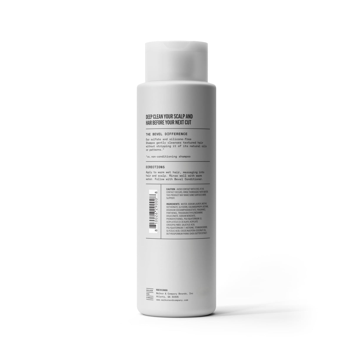 Bevel Shampoo for Men - Sulfate Free Shampoo for Textured Hair with Coconut Oil and Shea Butter, Detangles Course, Curly Hair, 12 Oz