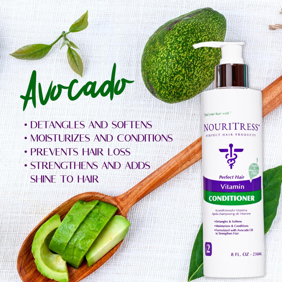 NouriTress Vitamin Conditioner - 8 oz. | Hydrating Conditioner | Ultimate Moisturizer | Softens and Smooths | Strengthens and Detangles