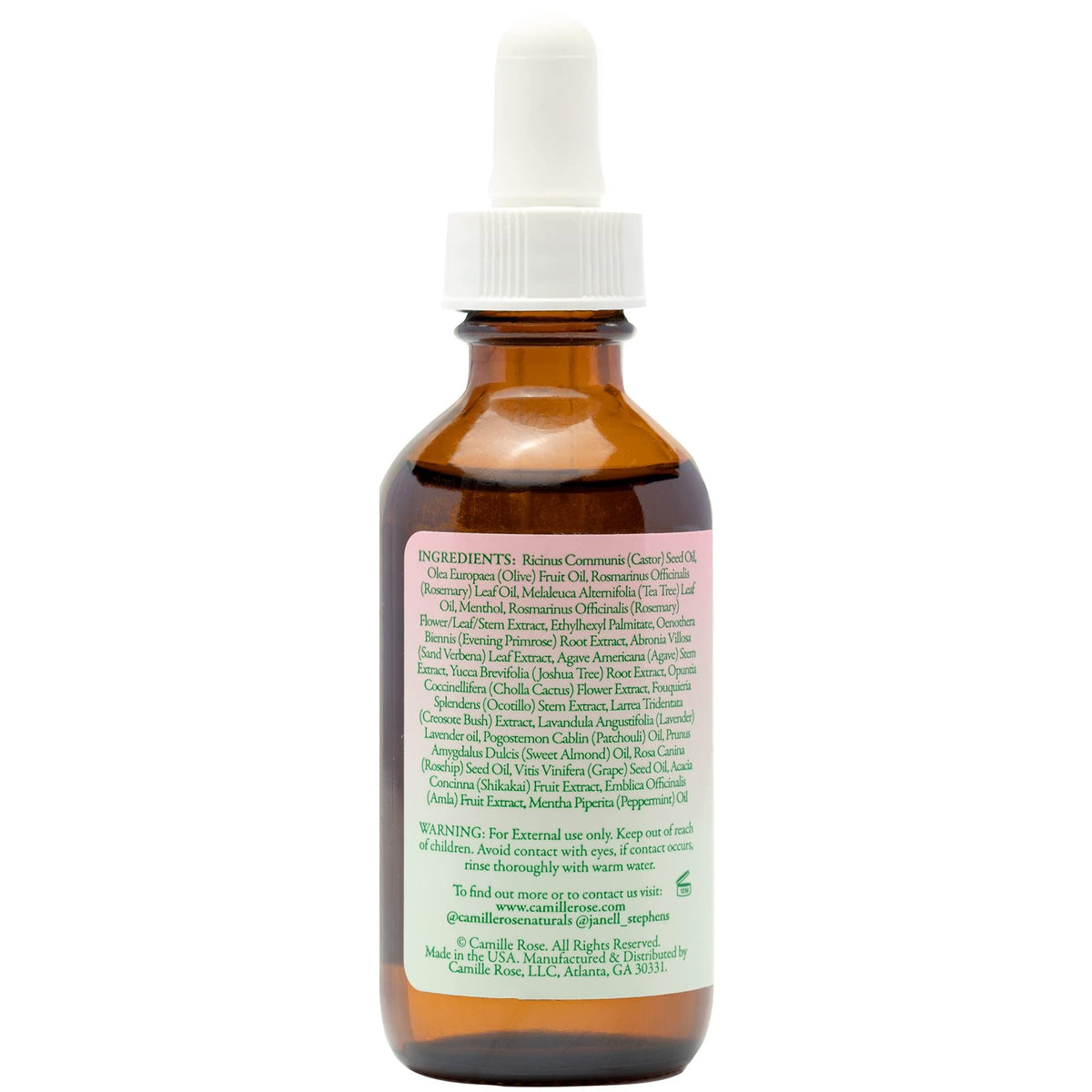 Camille Rose Rosemary Oil Strengthening Hair and Scalp Drops | 1.9 fl oz | Castor Oil, Peppermint & Rosemary Essential Oils | Encourage Hair Growth & Strengthen | Natural Hair Oil Dry Scalp