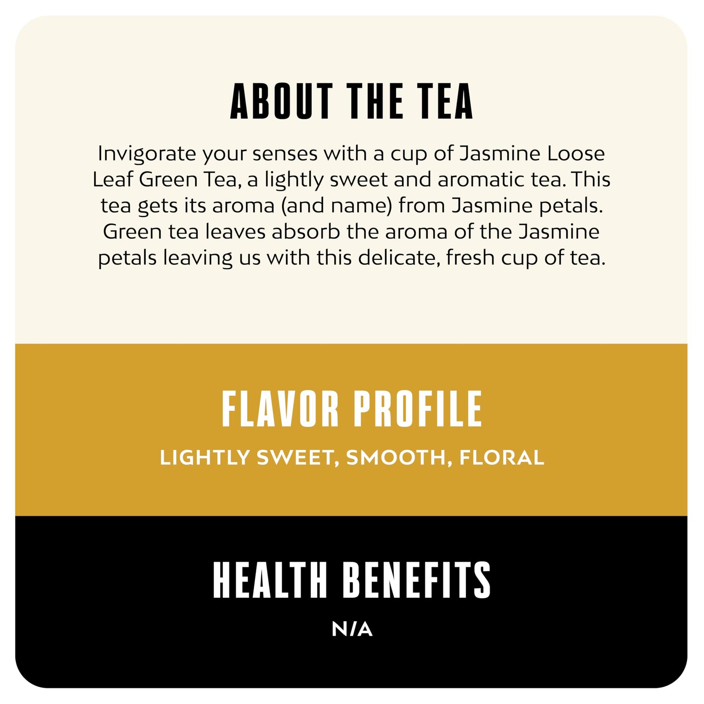 BLK & Bold Jasmine Loose Leaf Green Tea, Lightly Sweet & Floral, Smooth Aromatic Blend, 3 oz (2 Pack)