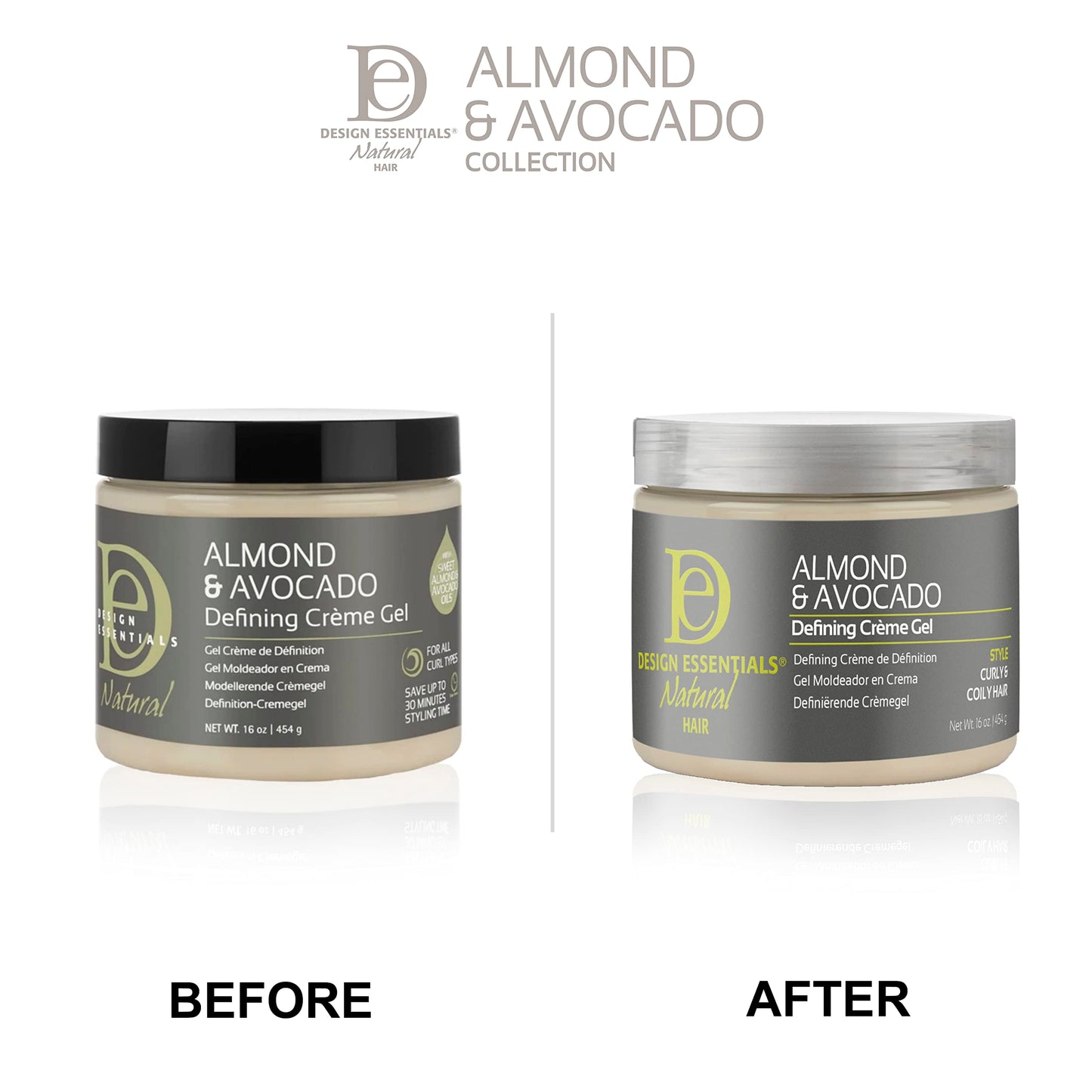 Design Essentials Natural Almond & Avocado Curl Defining Creme Gel For All Curl Types - 16 Oz