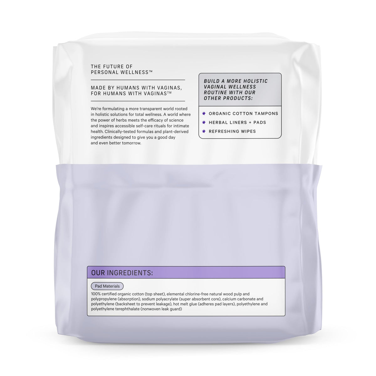 The Honey Pot Company - Pads for Women - Non-Herbal Overnight Pads w/Wings - Organic Cotton Cover, & Ultra-Absorbent Pulp Core - Sanitary Pads for Women - Feminine Care - FSA & HSA Eligible - 12 ct