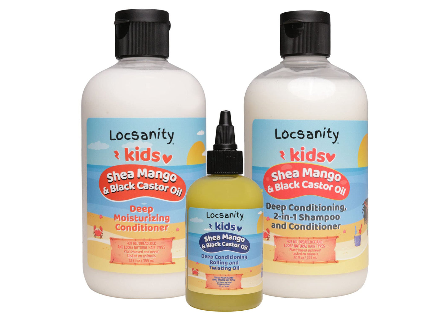 Locsanity Kids Shea Mango & Black Castor Oil Loccare/Haircare Bundle (Loccare Bundle)