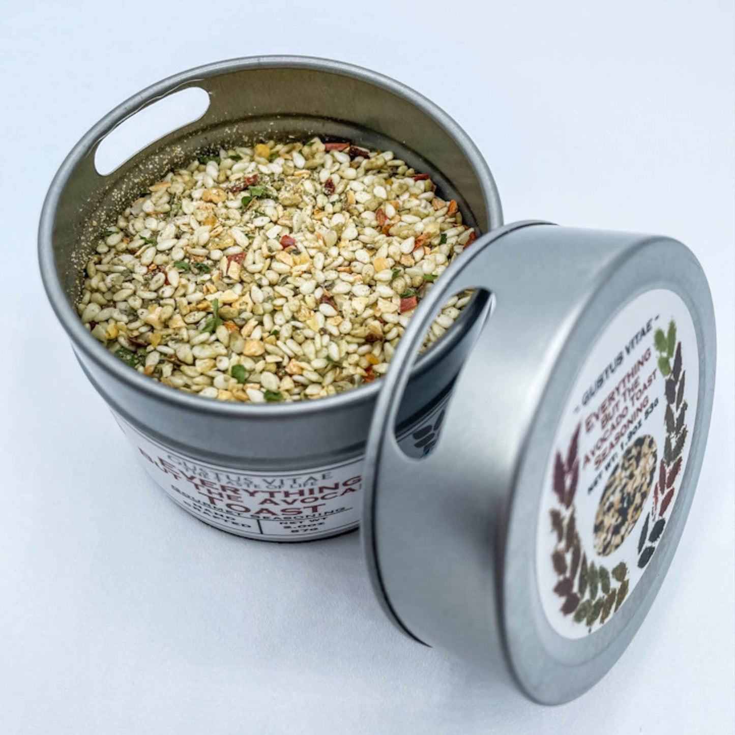 Everything But The Avocado Toast Seasoning | Authentic Gourmet Spice Mix & Artisanal Seasoning | All Natural, Non GMO | Small Batch, Hand Crafted | Made in USA | Ultra Premium, Sustainably Sourced | GLP-1 Friendly | Magnetic Tin | Gustus Vitae | #34