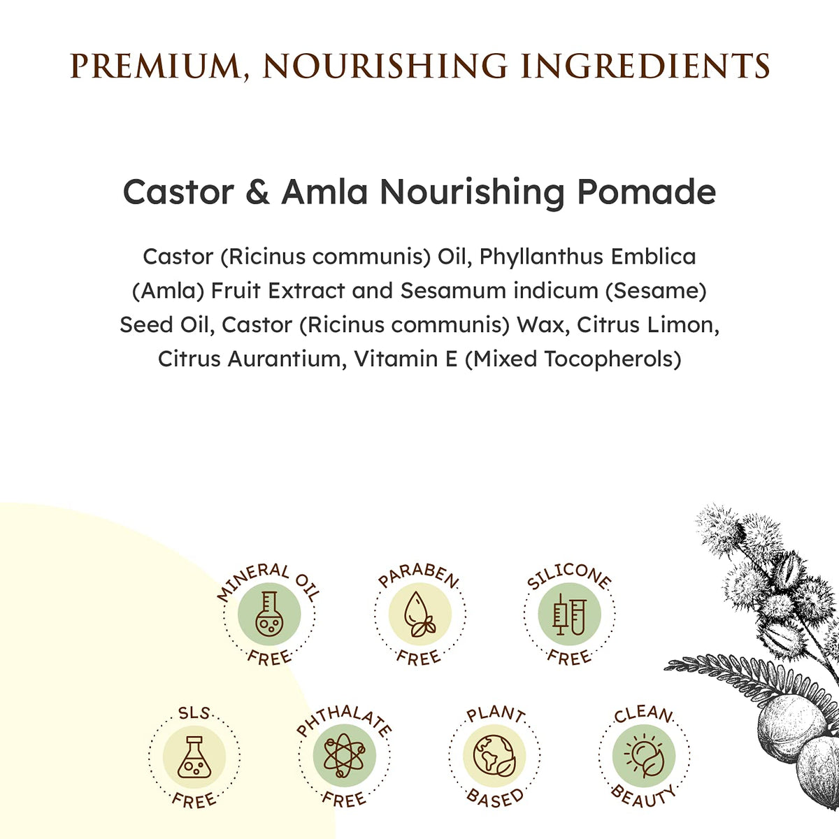 Qhemet Biologics Castor & Amla Nourishing Pomade - Vegan Pomade and Scalp Conditioner with Castor Oil and Amla - Adds Softness, Pliability & Sheen to Locs, Cornrows, Twists & Loose Hair (4 oz)