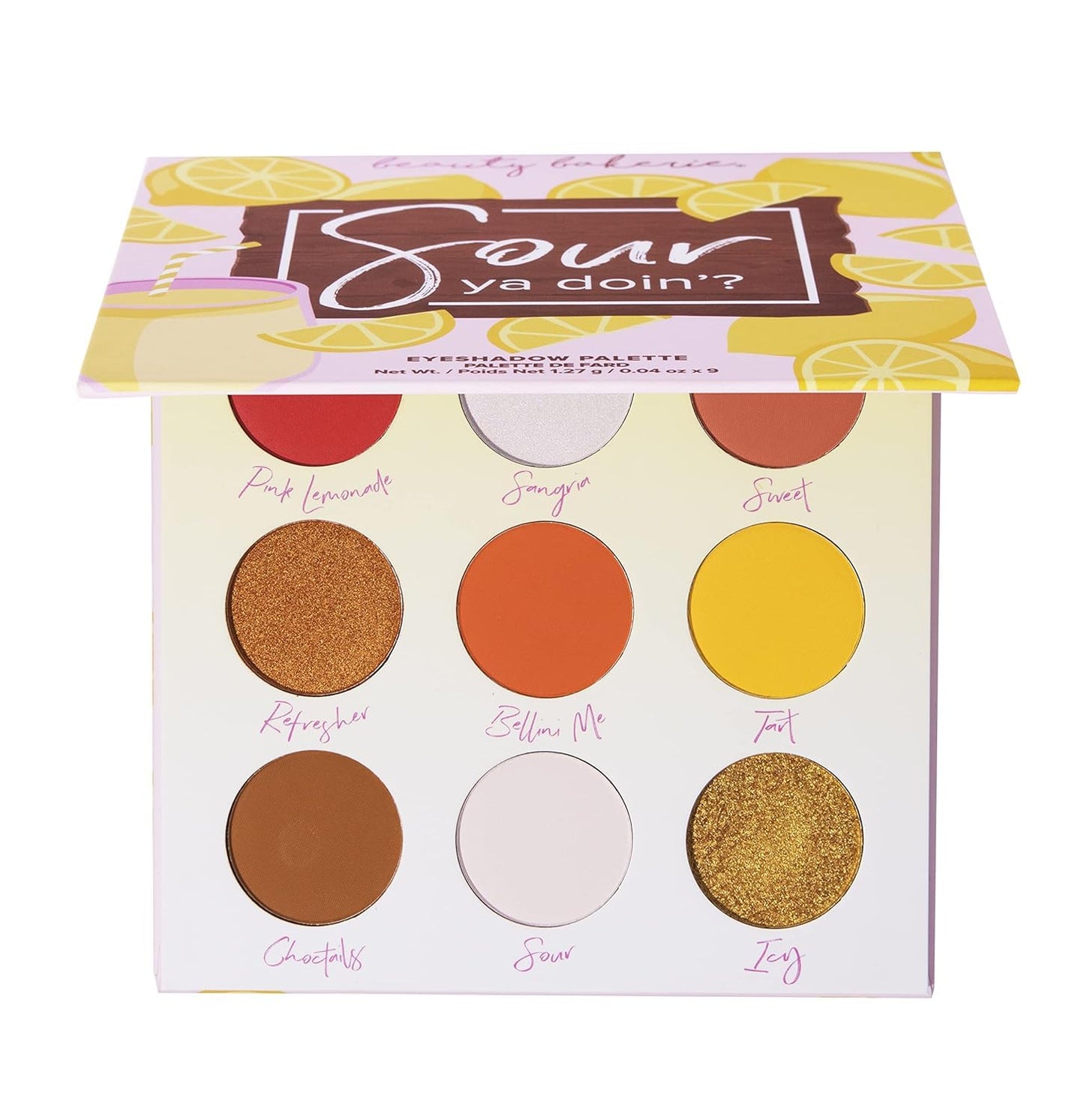 Beauty Bakerie Cosmetics Highly Pigmented Eye Shadow Makeup Palette, Sparkly/Glitter/Shimmer/Metallic/Matte Eyeshadow Look, Vegan, Cruelty-Free, Paraben-Free, 9 Shades, Sour Ya Doin?