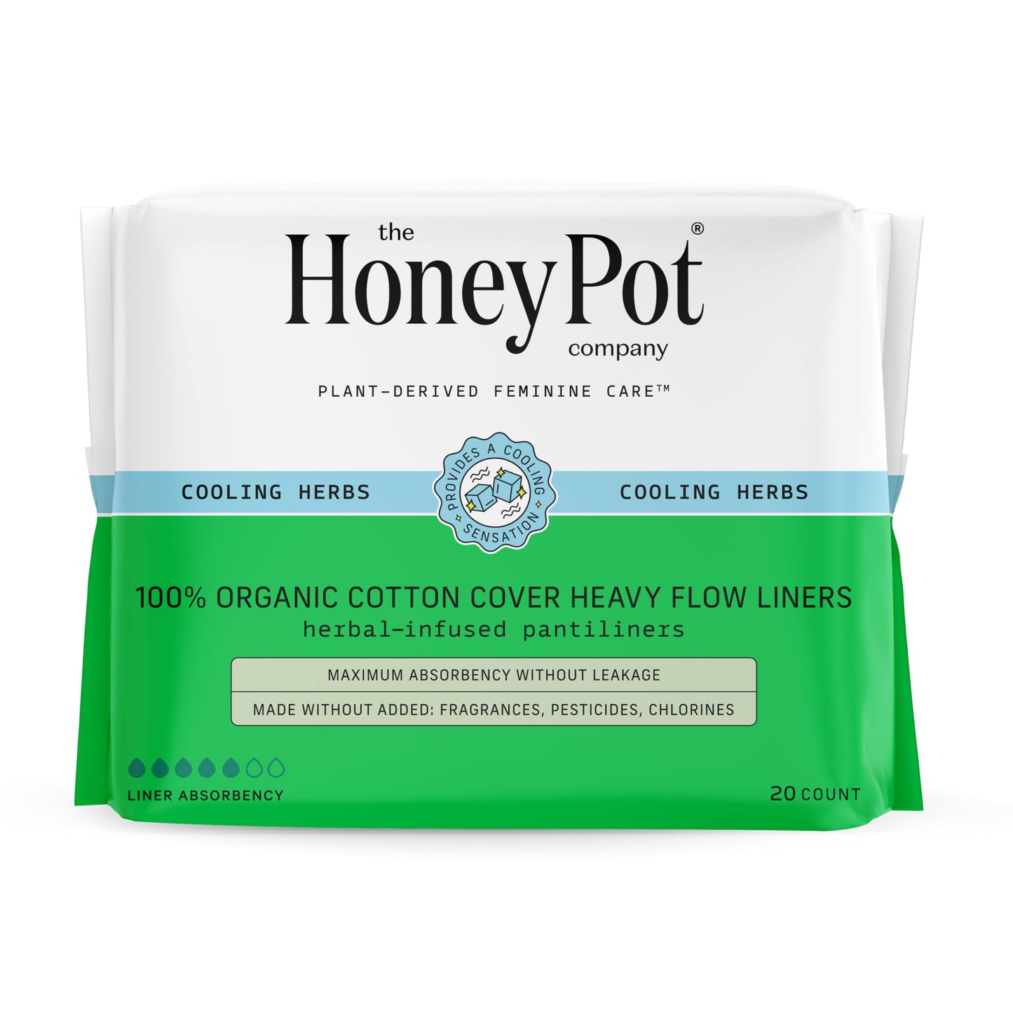 The Honey Pot Company - Heavy Liners & Cucumber Aloe Feminine Wash Bundle - Pads Infused w/Essential Oils - pH Balanced Feminine Products - Sanitary Pads - Feminine Care - FSA & HSA Eligible