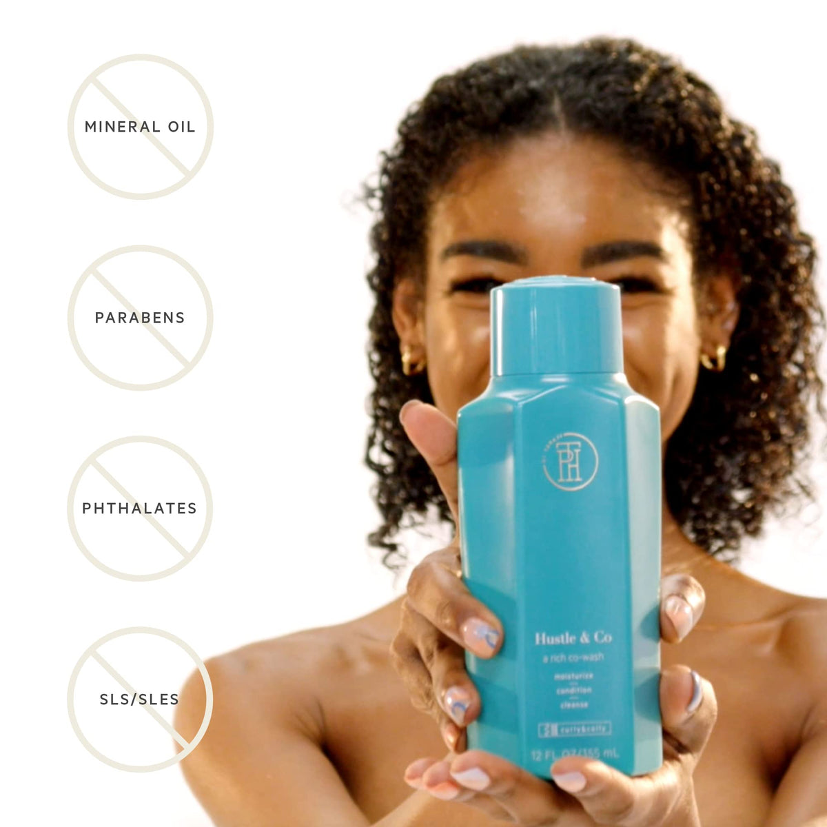 TPH BY TARAJI Hustle & Co Hydrating Co-Wash with Olive Oil, Shea Butter & Sage | Nourishing Hair Rinse, Sulfate Free Shampoo for Curly & Coily Hair | Cruelty-Free, Vegan | For Women & Men, 12 fl oz