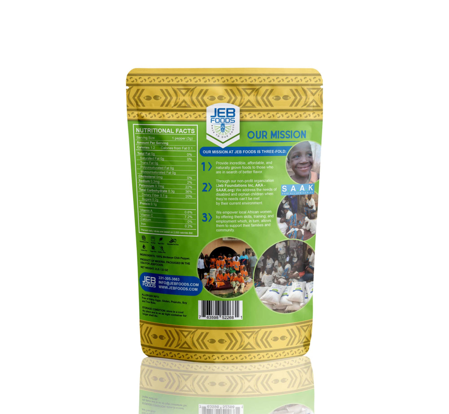 JEB FOODS Thai chili peppers (8oz) aka African Birdseye Chili Extremely Hot, gourmet red pepper (8oz)