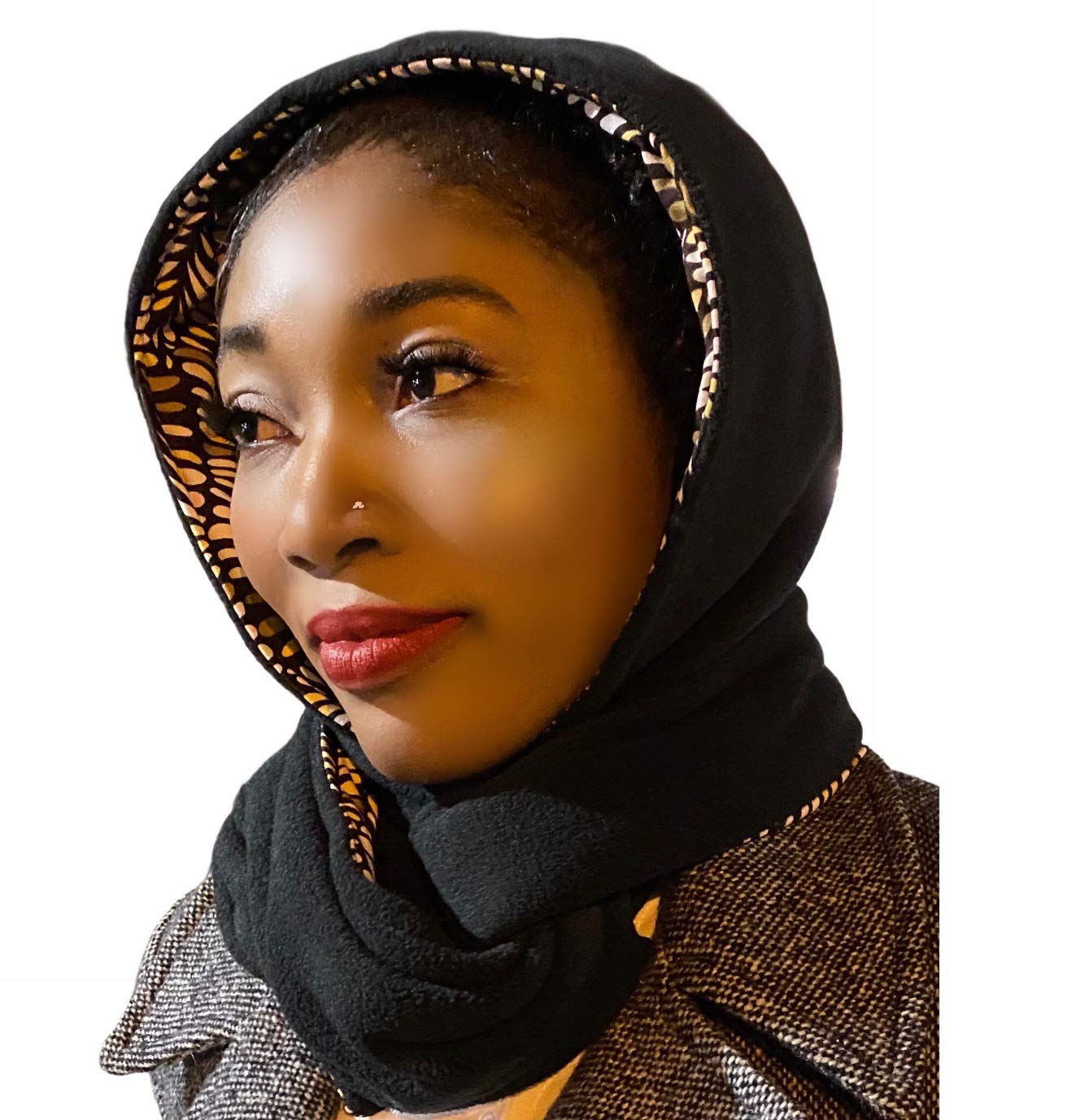 Reversible Hooded Scarf - Autumn leaves