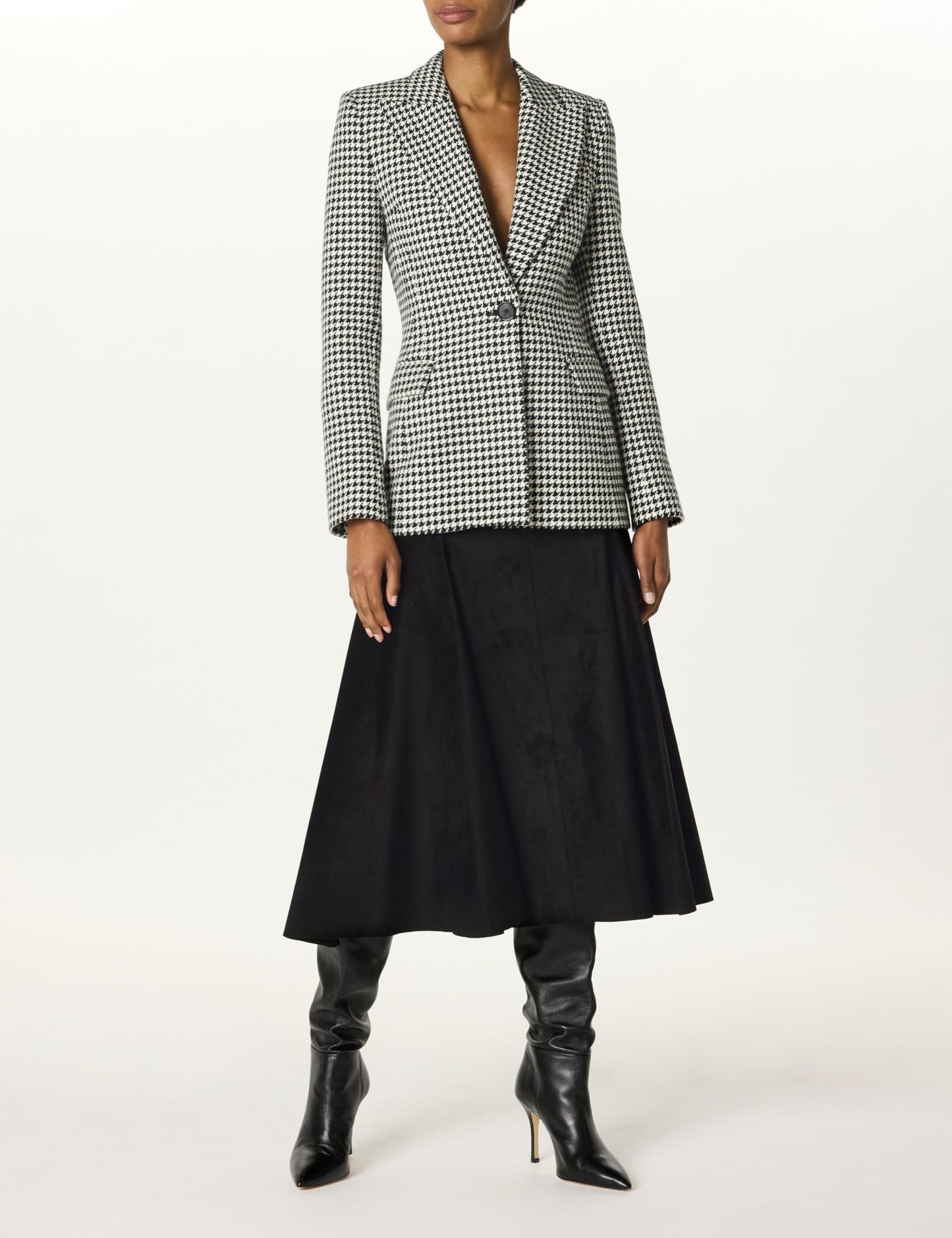 Sergio Hudson, Yoked Swing Skirt, 4, Onyx