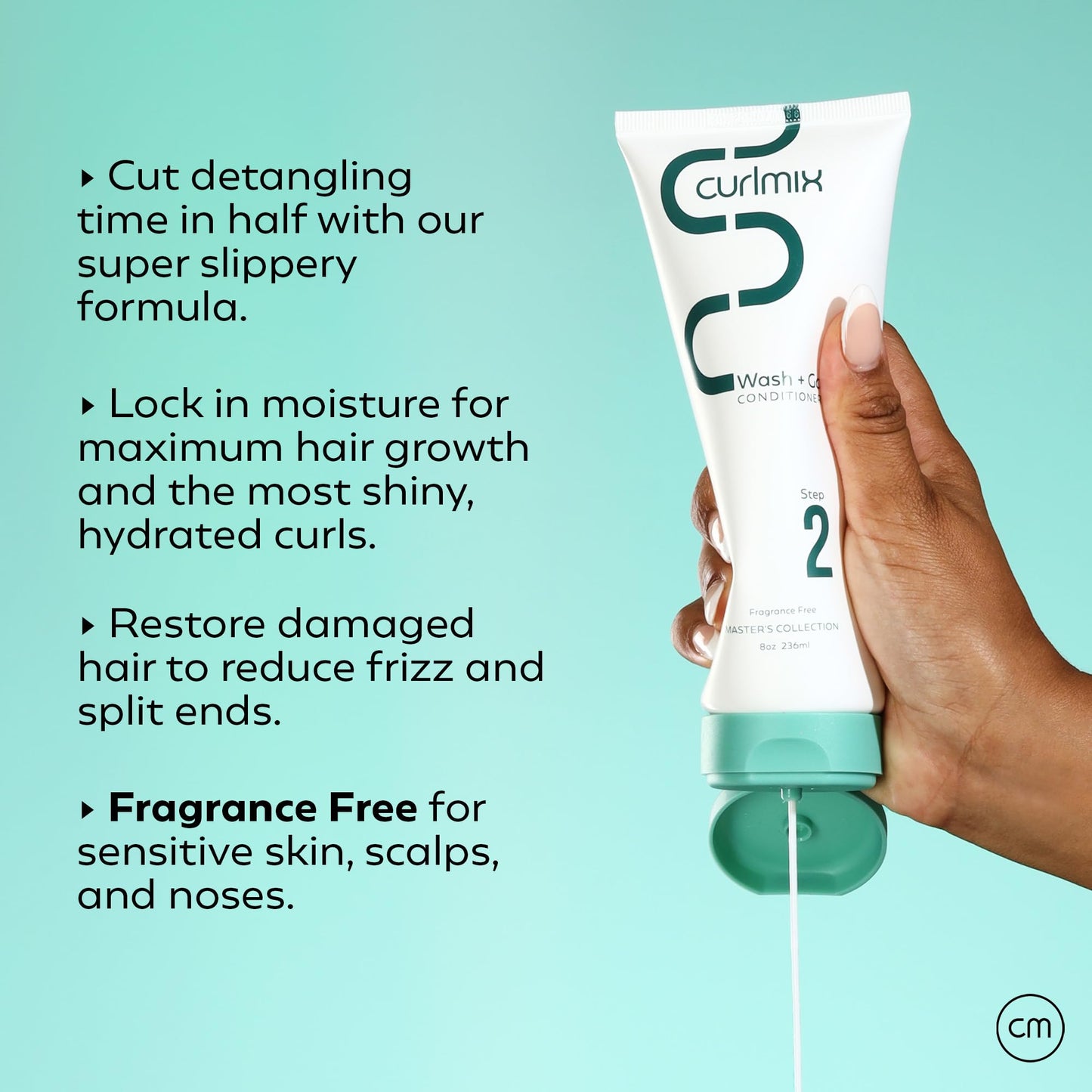 CurlMix Conditioner for Curly Hair, Travel Size 3.4oz - Sulfate Free, Paraben Free, Moisturizing, Curl Enhancing, Fragrance-Free - Women's Hair Care Product