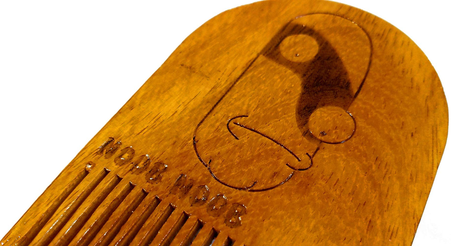 BEARD GAINS Vindicators Noob Noob Fine Tooth Pocket Beard Comb Season 3 Episode 4 - Control and Groom Facial Hairs with Portable Wooden Beard Shaping Tool | MADE IN USA