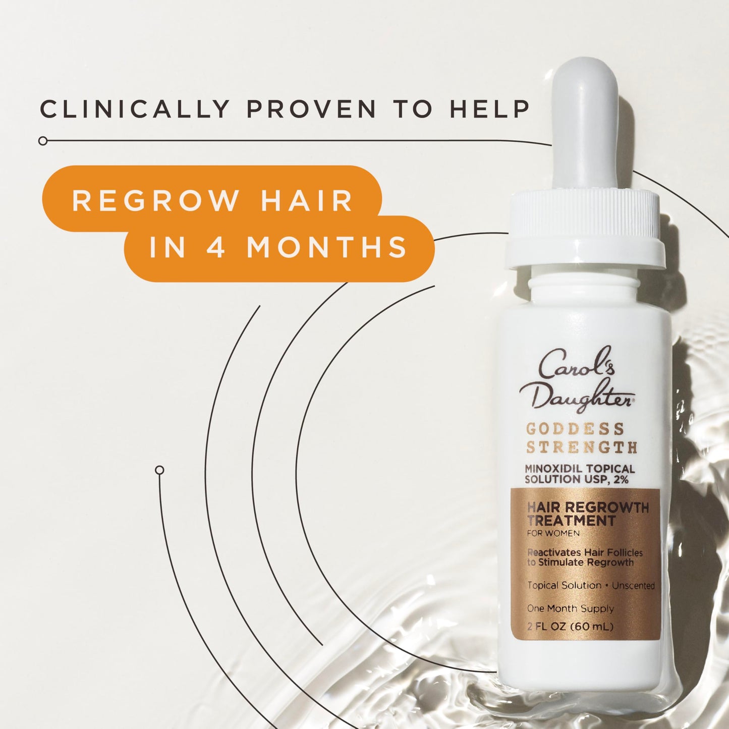 Carol's Daughter Goddess Strength Hair Regrowth Treatment for Women, 2% Minoxidil Solution for Hair Loss and Thinning Hair, One Month Supply, 2 Fl Oz