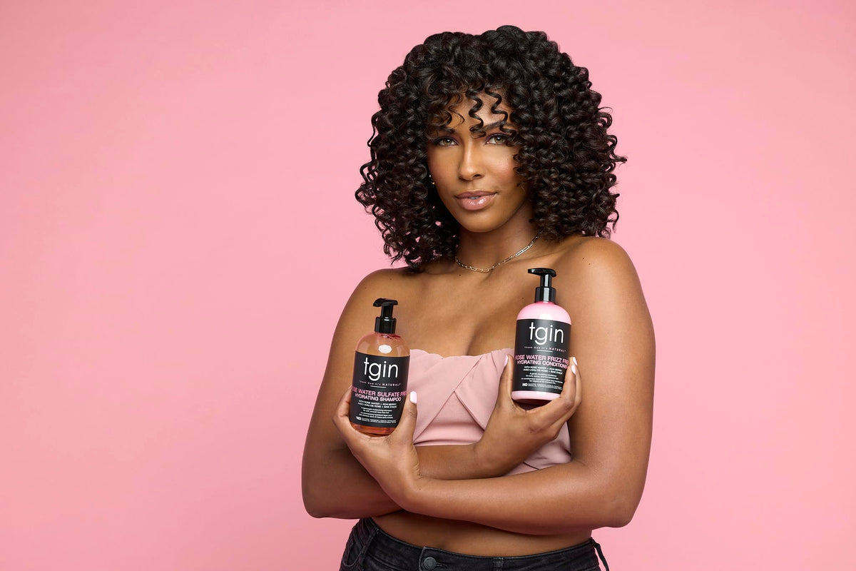 tgin Rose Water Defining Mousse for Curly, Coily and Wavy Hair, Moisturizes and Defines Curls, 8 fl oz