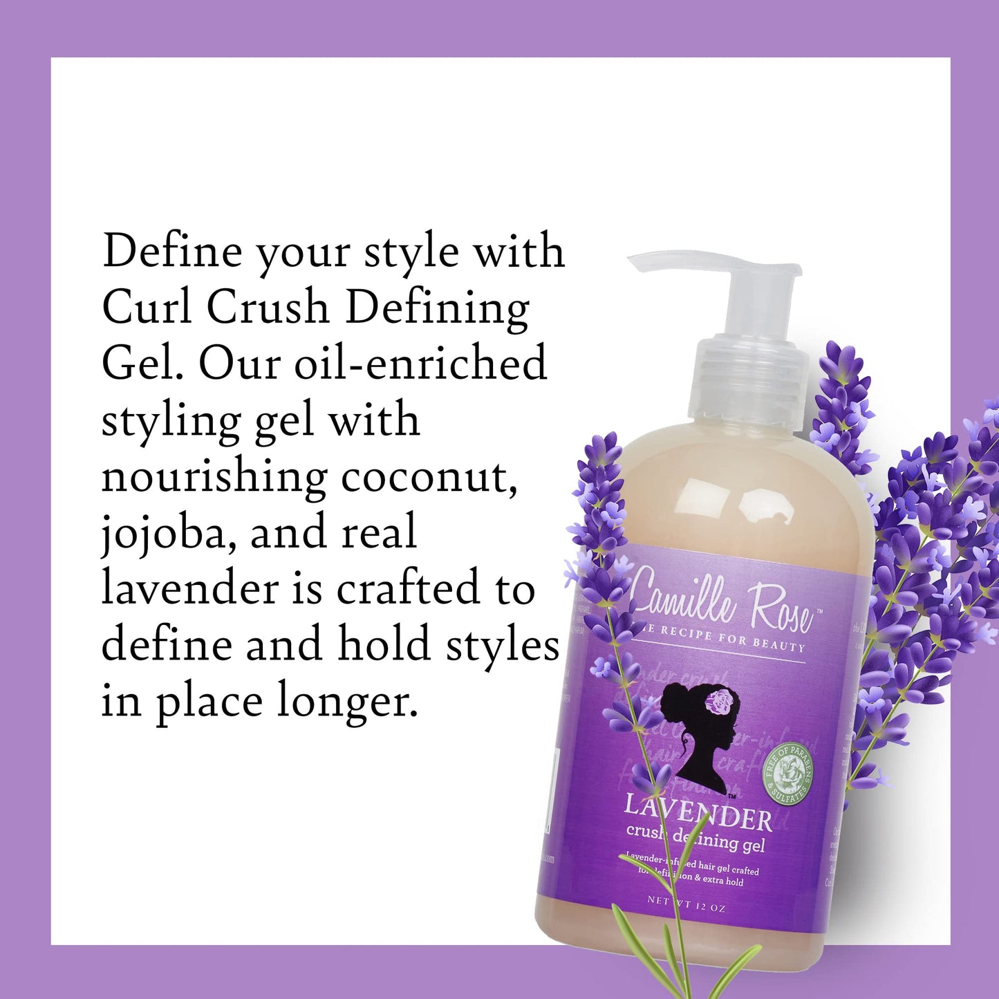 Camille Rose Lavender Crush Defining Gel, 12 oz