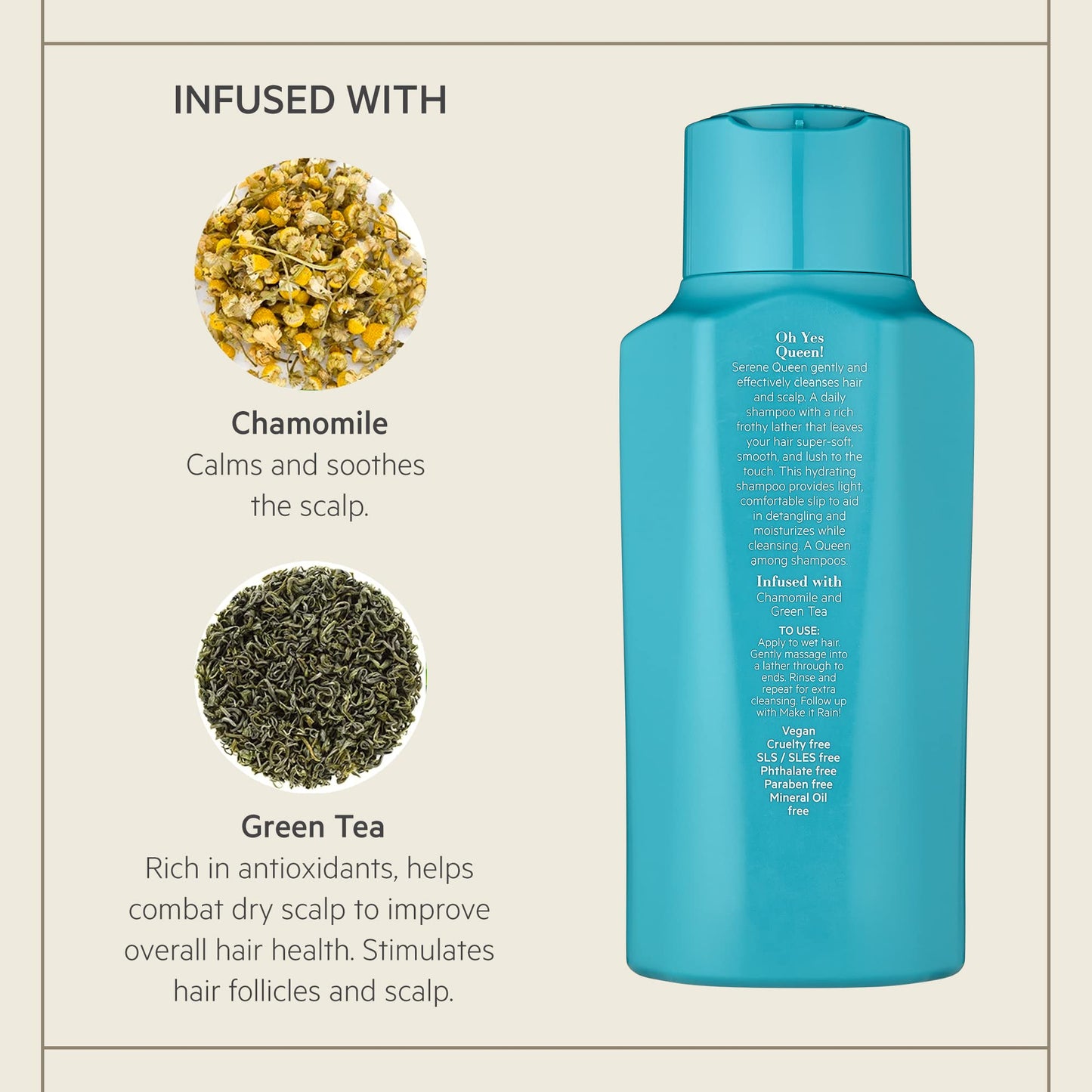 TPH BY TARAJI Serene Queen Sulfate Free Deep Cleansing Hydrating Gentle Hair Shampoo with Chamomile and Green Tea | Vegan, Sulfate & Cruelty-Free| For Women & Men, 12 fl. oz