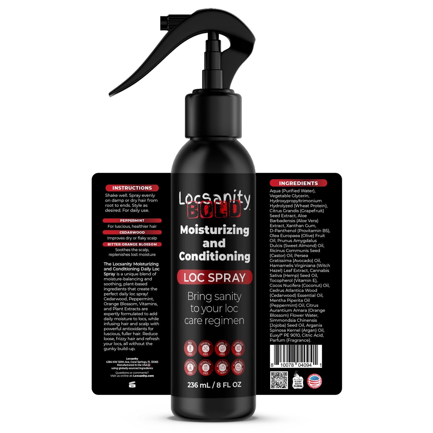 Locsanity BOLD Men's Bundle, Loc Spray, 3-1 Shampoo, Hygiene Spray, Men's Body Oil