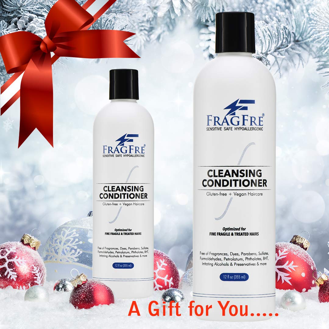 FRAGFRE Cleansing Conditioner for Fine Fragile and Treated Hairs 12 oz - Co-Wash for Sensitive Scalps - No Fragrance No Sulfate No Parabens - Hypoallergenic Vegan Co-wash (1 Pack)