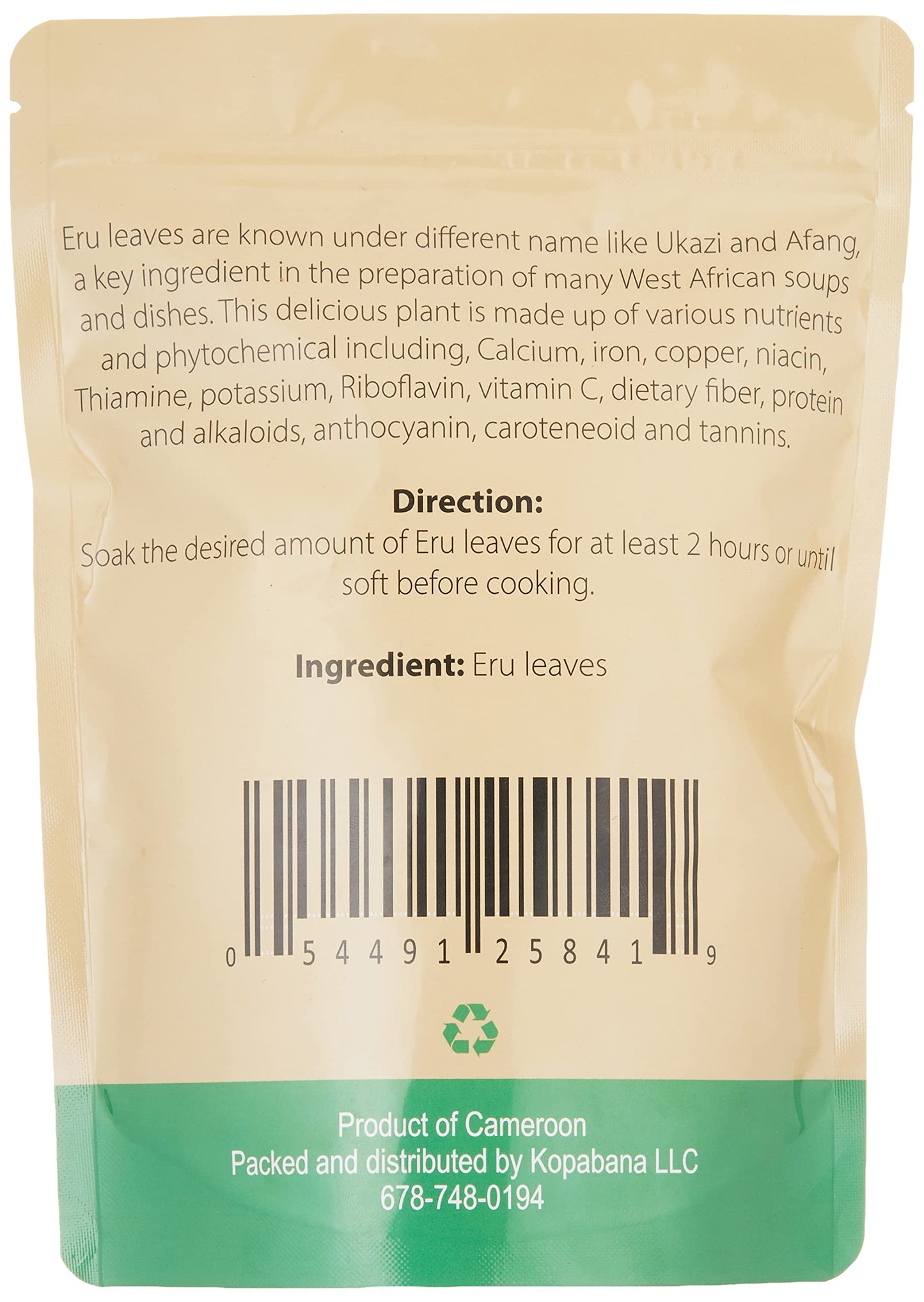 KOPABANA dried Eru leaves | Okok | Afang | fumbwa | Okazi | koko | 2oz