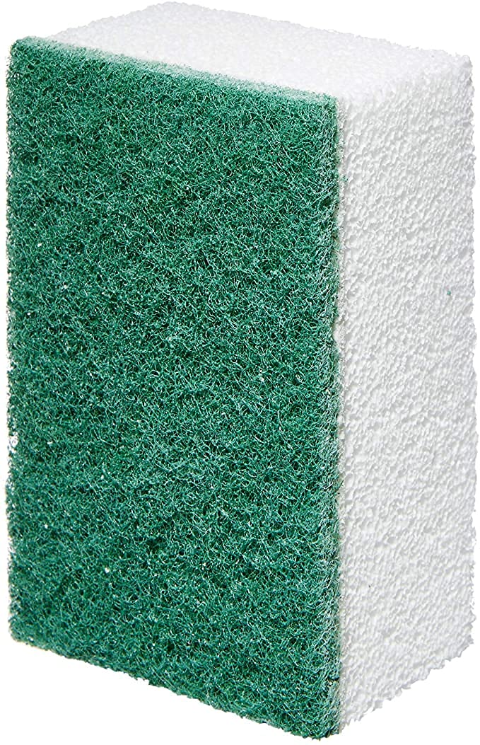 COMPAC HOME Magic-Stone Kitchen Cleaner Scrub - 2-Sided Scouring Stone, Easily Removes Stubborn Food Grime, Grease, 4 Count, White/Green