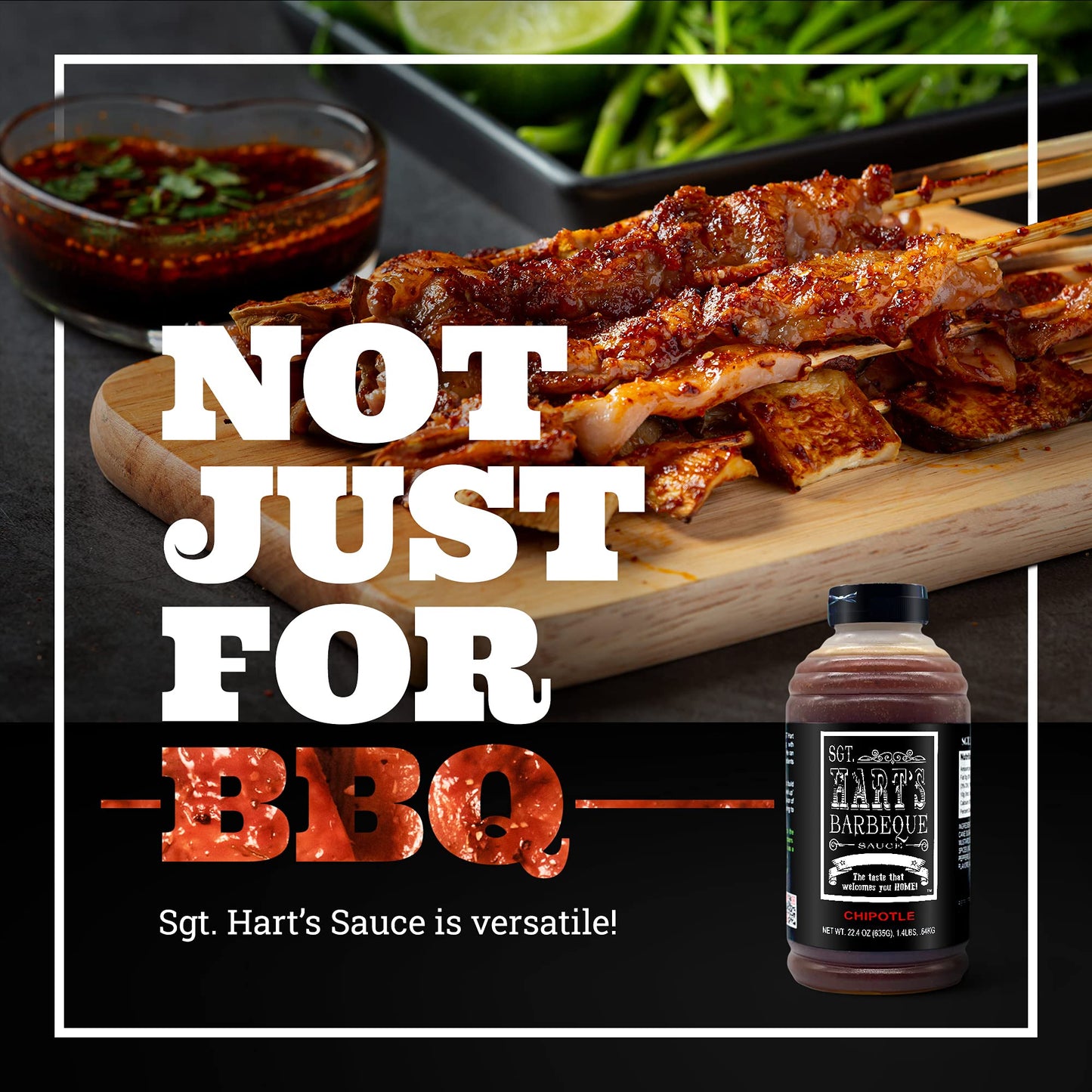 Sgt. Hart’s Chipotle Barbecue Sauce - 22.4 oz, Sweet and Hot, Versatile Sauce for Glazes, Marinades and Dips, Handcrafted Beef, Pork and Chicken Bbq Sauce