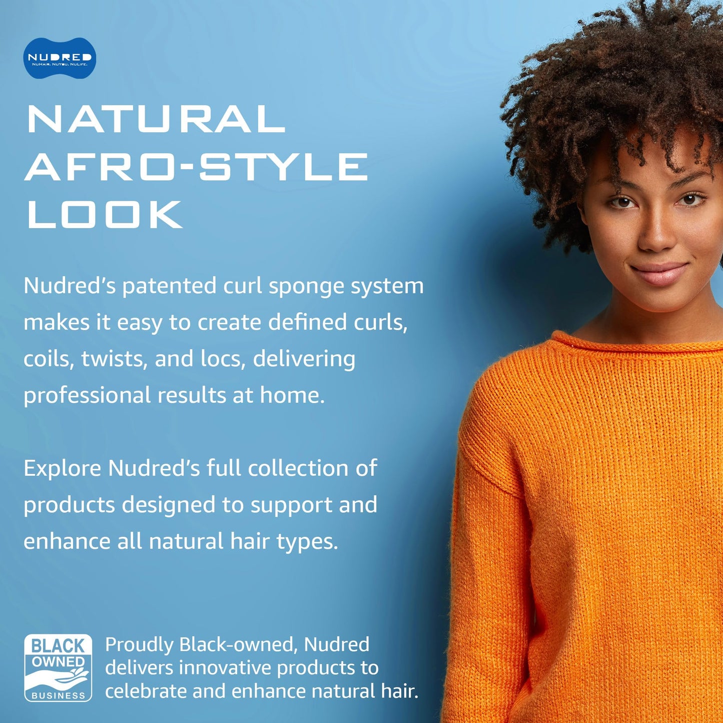 Nudred Hair Twisting Brush for Black Men and Women, Barber Tool for Afro Style Dreads, Coils & Twists, Large Hole Curl Sponge Brush (Red)