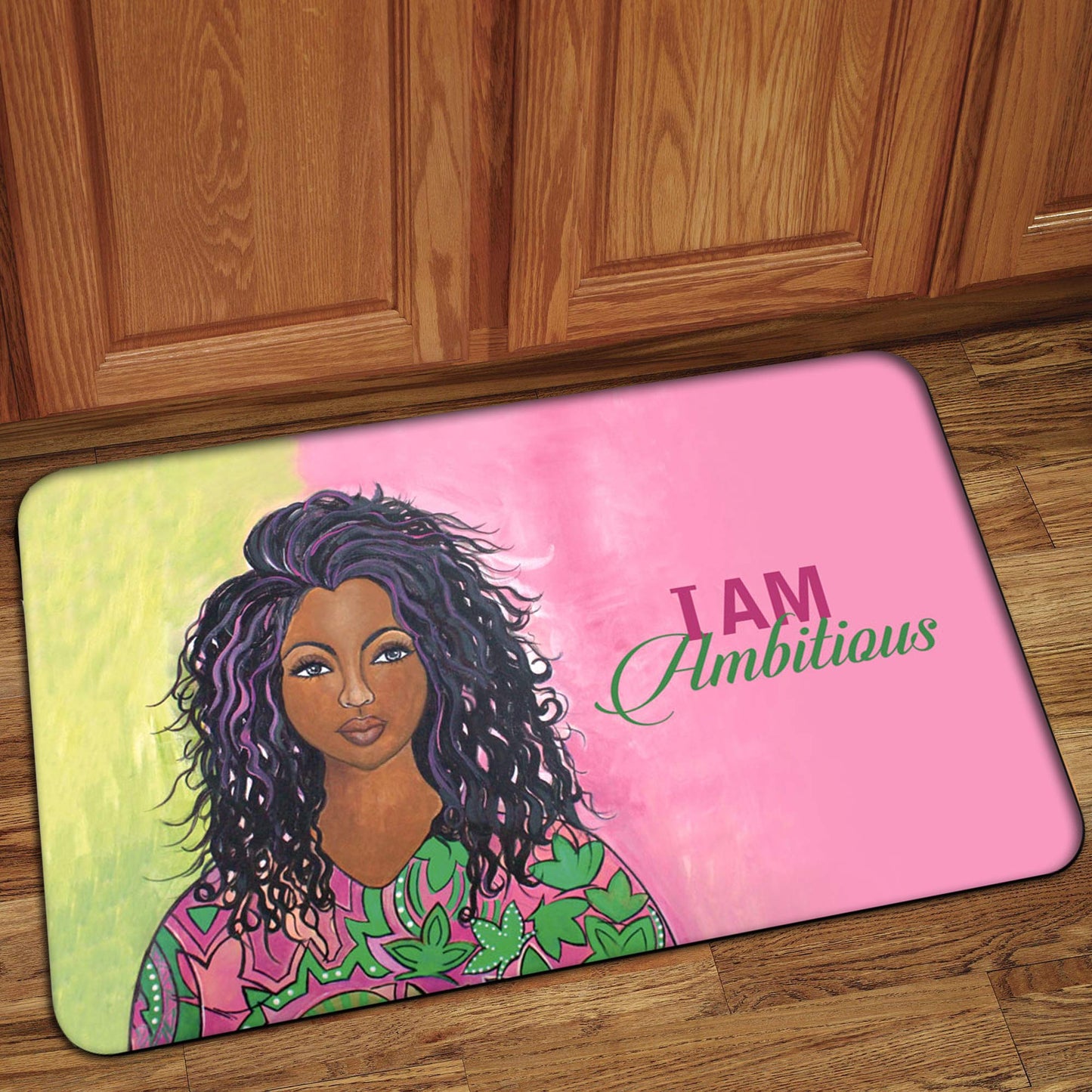 Shades of Color African American Interior Floor Mats, 29.5 x 17.7 Inches, I Am Ambitious (IFM167)