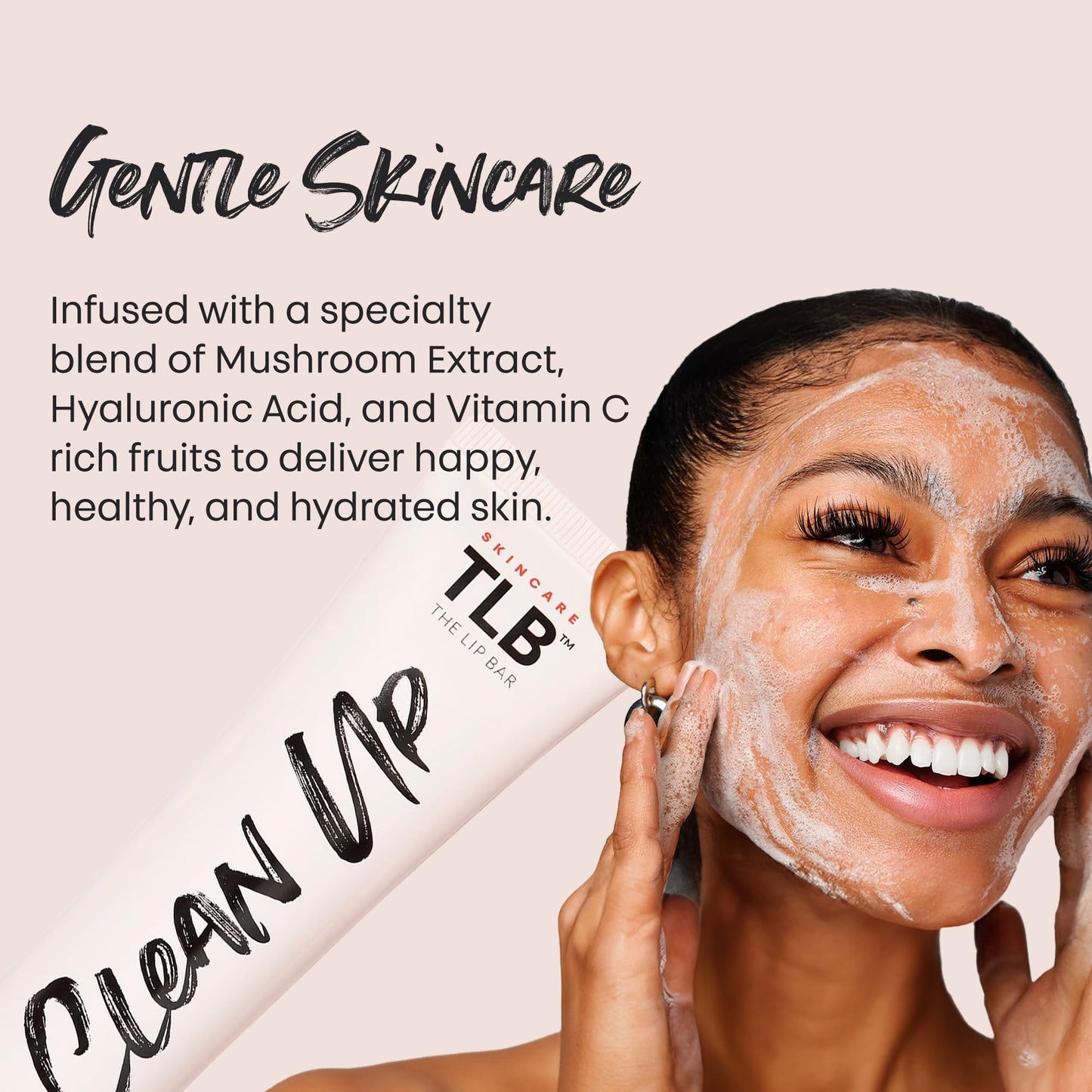 The Lip Bar Gentle Skincare Kit, with Hyaluronic Acid and Mushroom Extracts, to Nourish and Hydrate, Effective for all Skin Types, 4 Piece Set