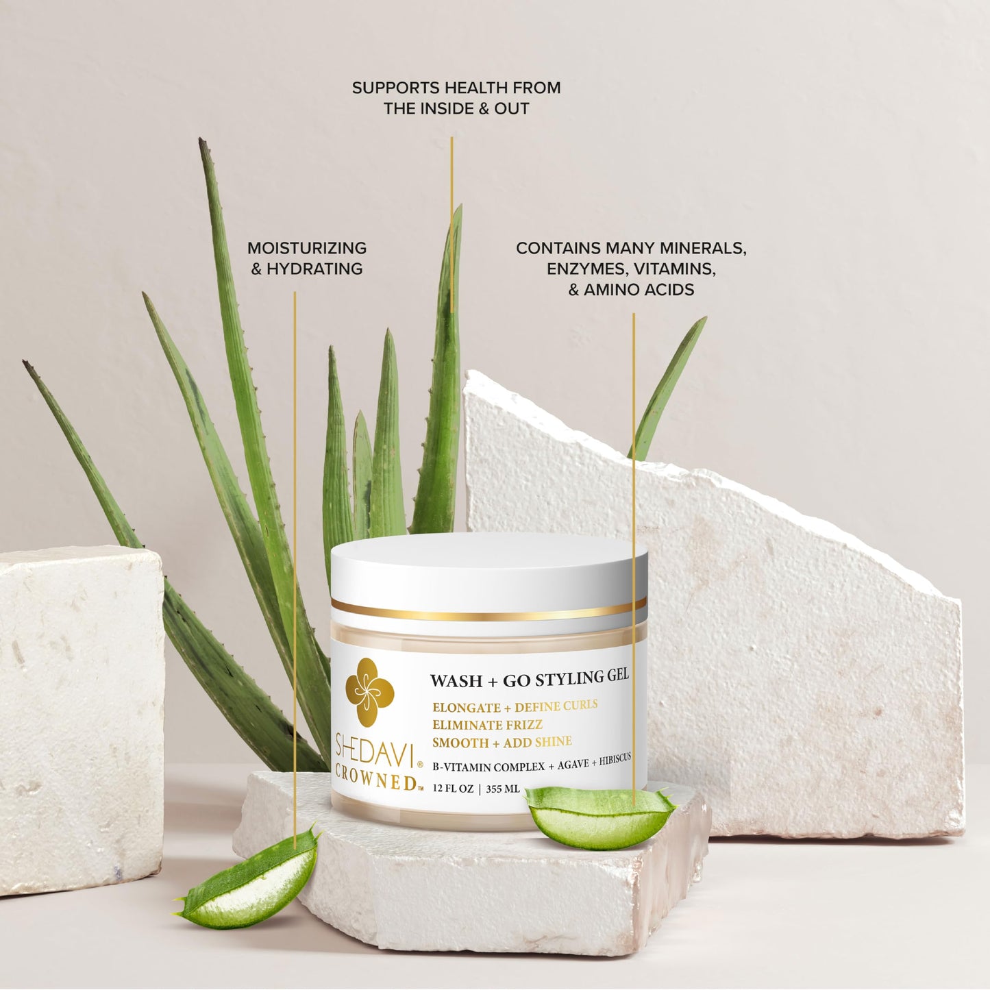 Shedavi Hair Gel - Natural Moisturizing Curl Defining Styling Gel for Unisex Curly Hair, Coils & Anti Frizz