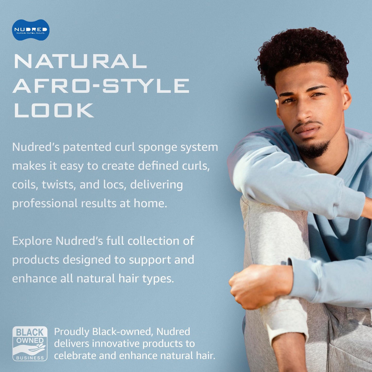 Nudred Hair Sponge for Black Men and Women, Hair Twisting Sponge, Barber Curling Care Tool, Brushes for Curling Afro Style Dreads, Curls, Coils & Twists, Curl Sponge Brush (Silver, Convoluted)