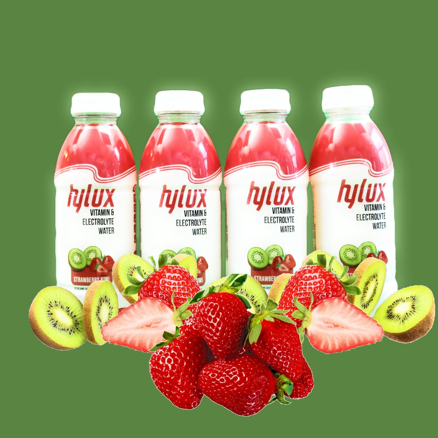 Hylux Strawberry Kiwi Bottle Water Case of 12 - Electrolyte Drinks with Crisp, Refreshing Taste - Fast Hydration Drink - Lightly Sweetened Antioxidant Drink with Fewer Calories Per Bottle