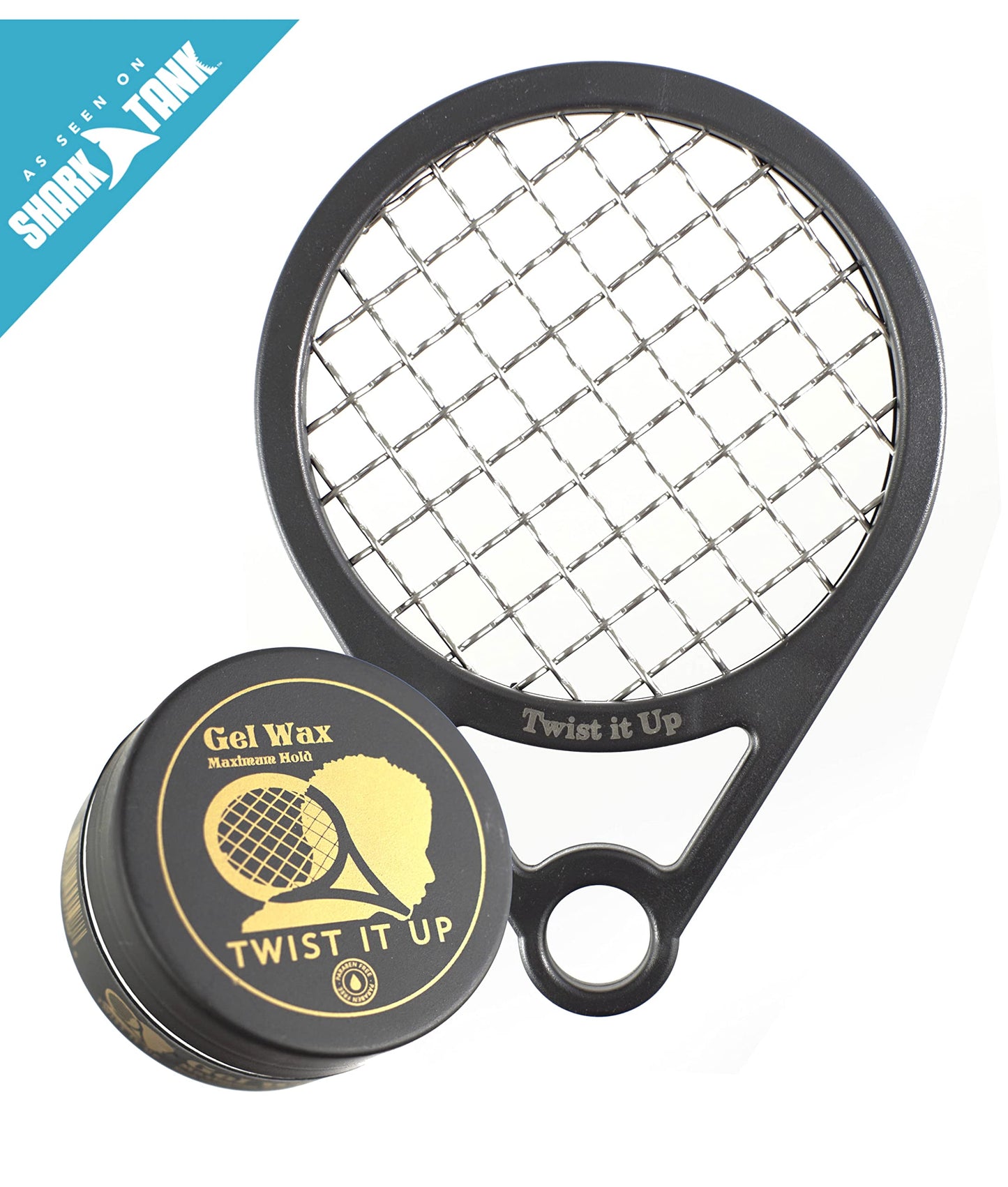 Twist Up Comb Gel (Unity Black) - Alternative to Hair Sponges, Creates Curls and Twists for Black Men, Tennis Racket Design