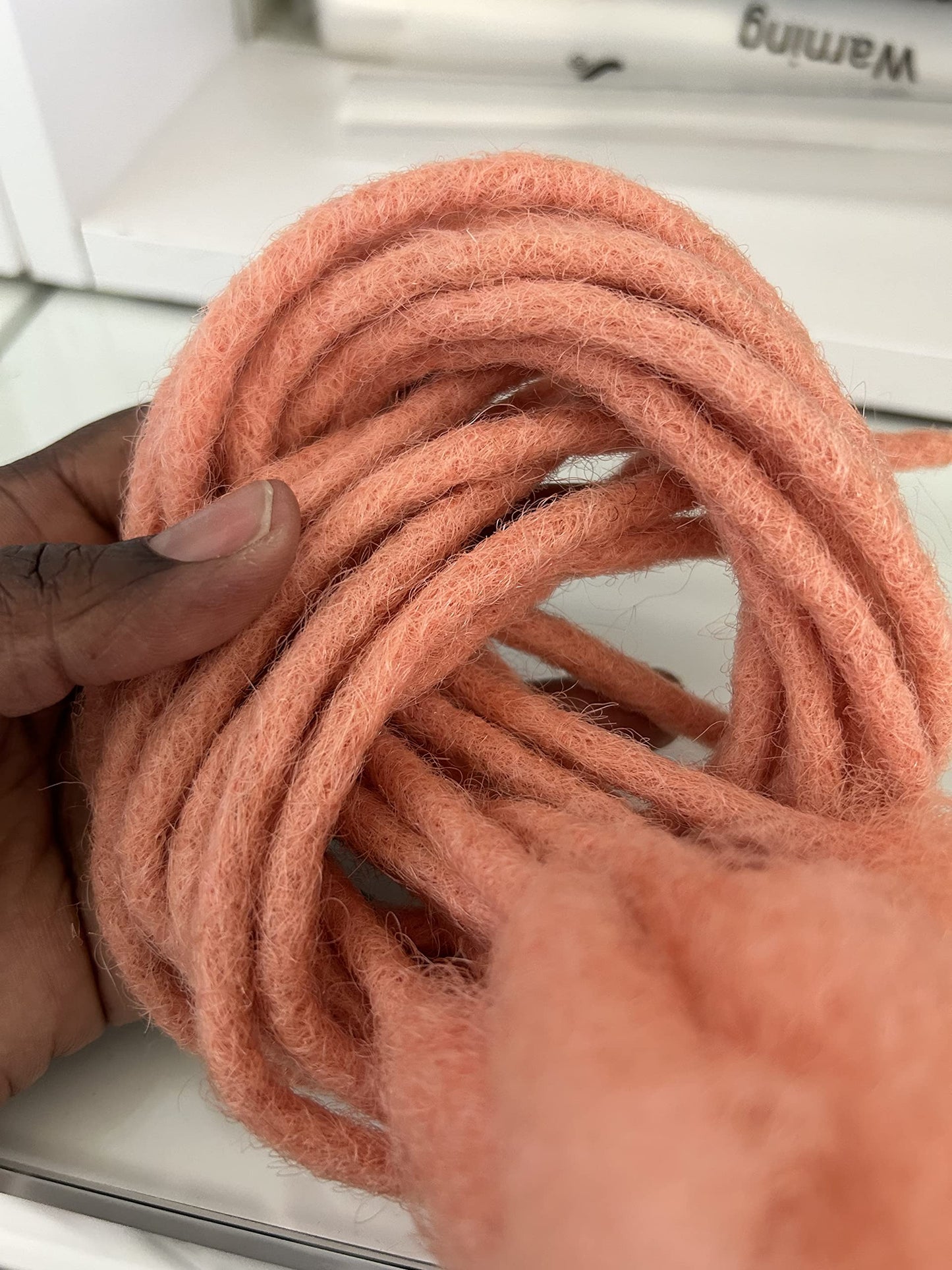 Locsanity Afro Kinky 100% Human Hair Handmade Locs - Pencil Width - .5cm Pink Dreadlocks, Crochet Hair Extensions (20", 10 Locs Per Bundle)