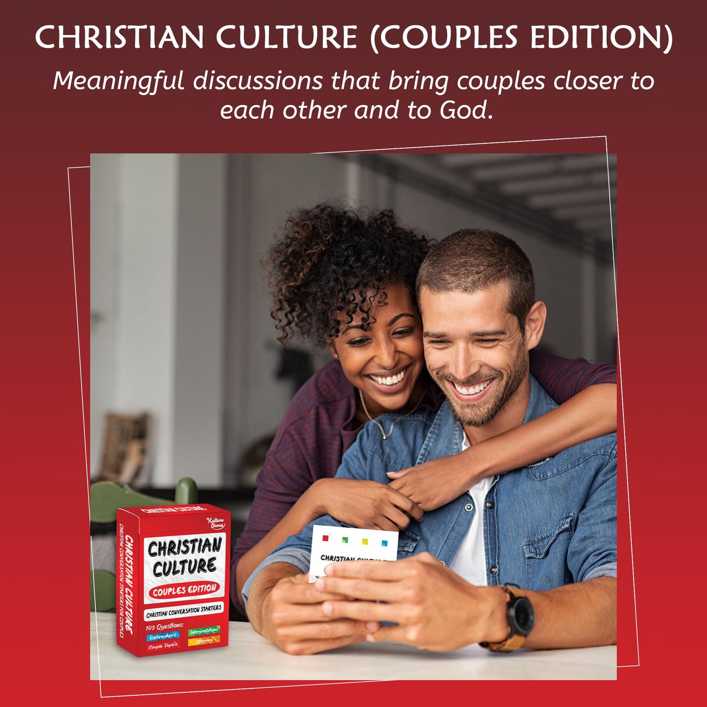 Christian Culture (Couples Edition) - Conversation Starters for Christian Couples - Meaningful Discussions That Bring Couples Closer to Each Other and to God - Christian Cards - Christian Gifts