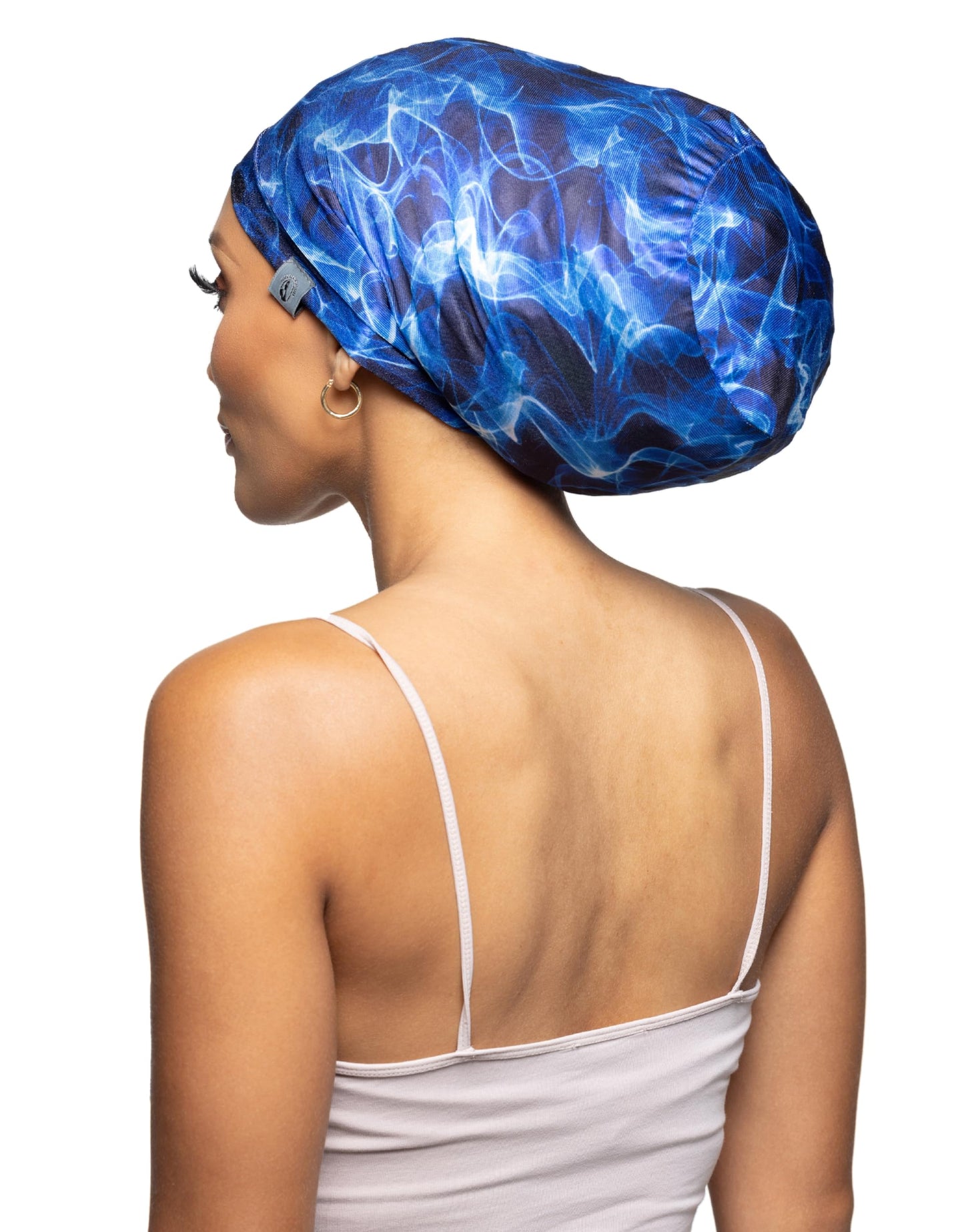 Fairy Black Mother Dreadlocks Satin Locs Bonnet Cap for Men and Women(Blulights, XLarge)