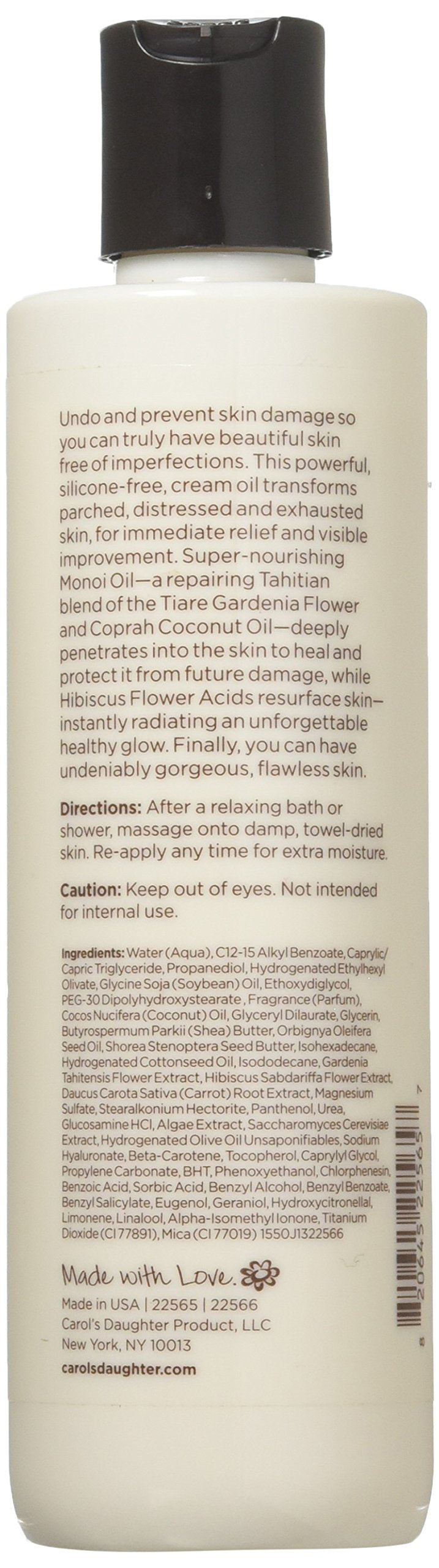 Carol's Daughter Monoi Transformative Body Cream Oil, for All Skin Types, 8 oz.