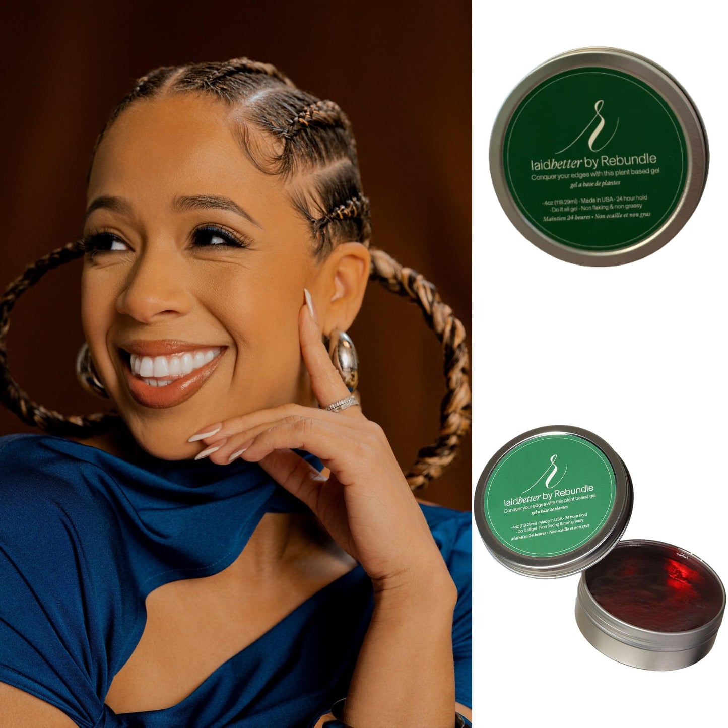 Rebundle laidBetter Edge Gel | Made with Natural Ingredients | Long-Lasting Hold | Moisturizing & Flake-Free Formula