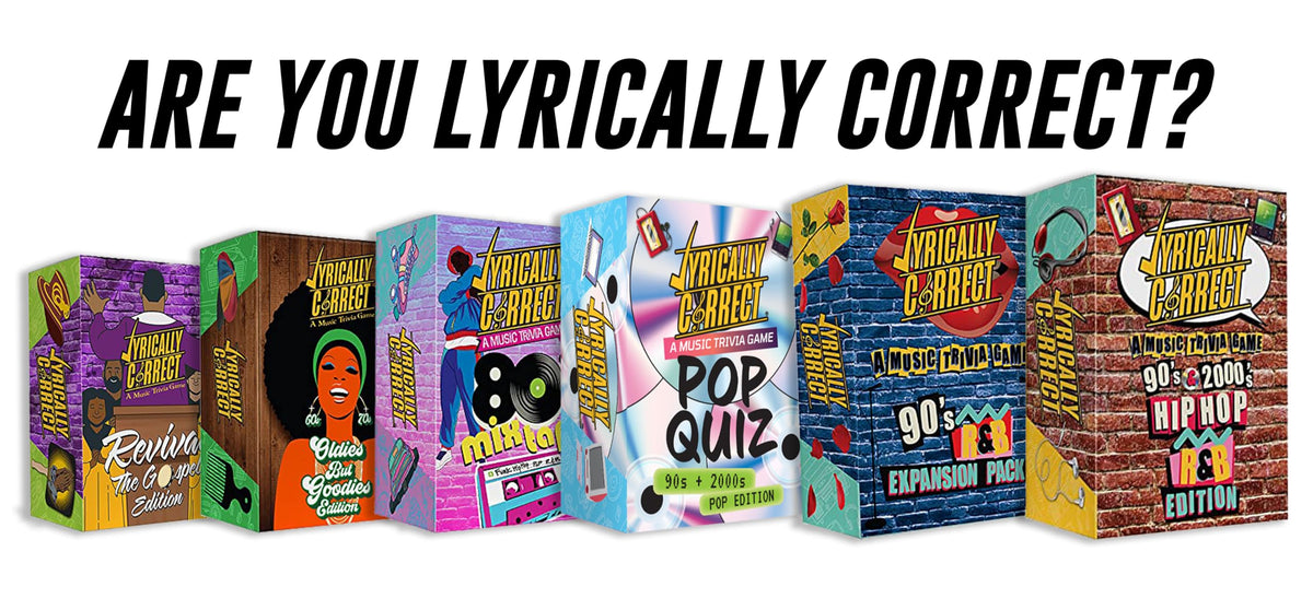 Lyrically Correct Music Trivia Card Game | Multi-Generational Family Gatherings, Adult Game Night and Fun Trivia (90's and 2000's Hip Hop and R&B)