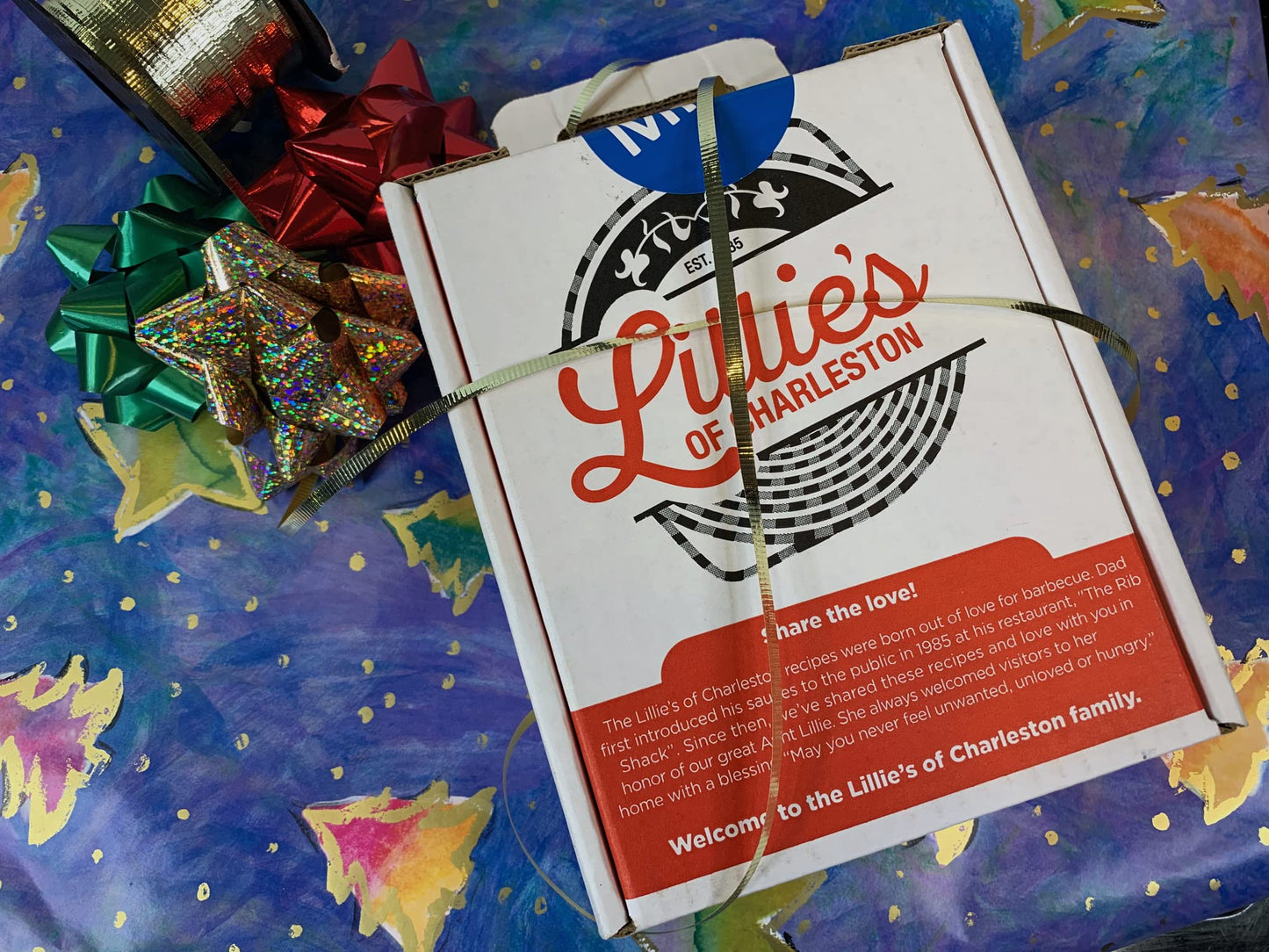 Lillie's of Charleston 3 ct. Mild Variety Gift Box | Special Blend All Purpose Sauce, Finger Leek-en Mustard BBQ Sauce, Ho-Lotta All Purpose Seasoning Blend | 7" x 8.25" x 3.5" Gift box with handle…