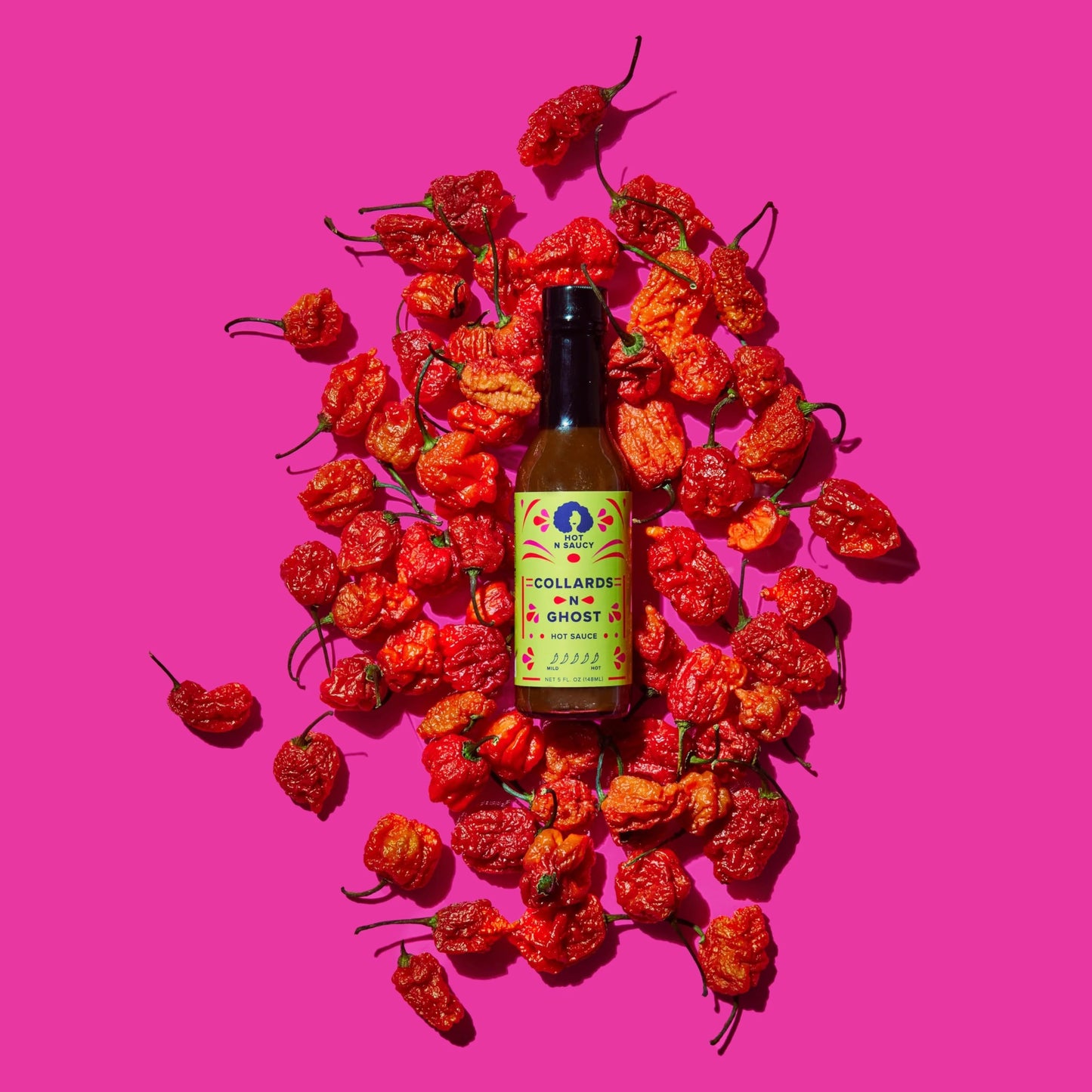 Hot N Saucy | Collards N Ghost Hot Sauce, 5 fl oz