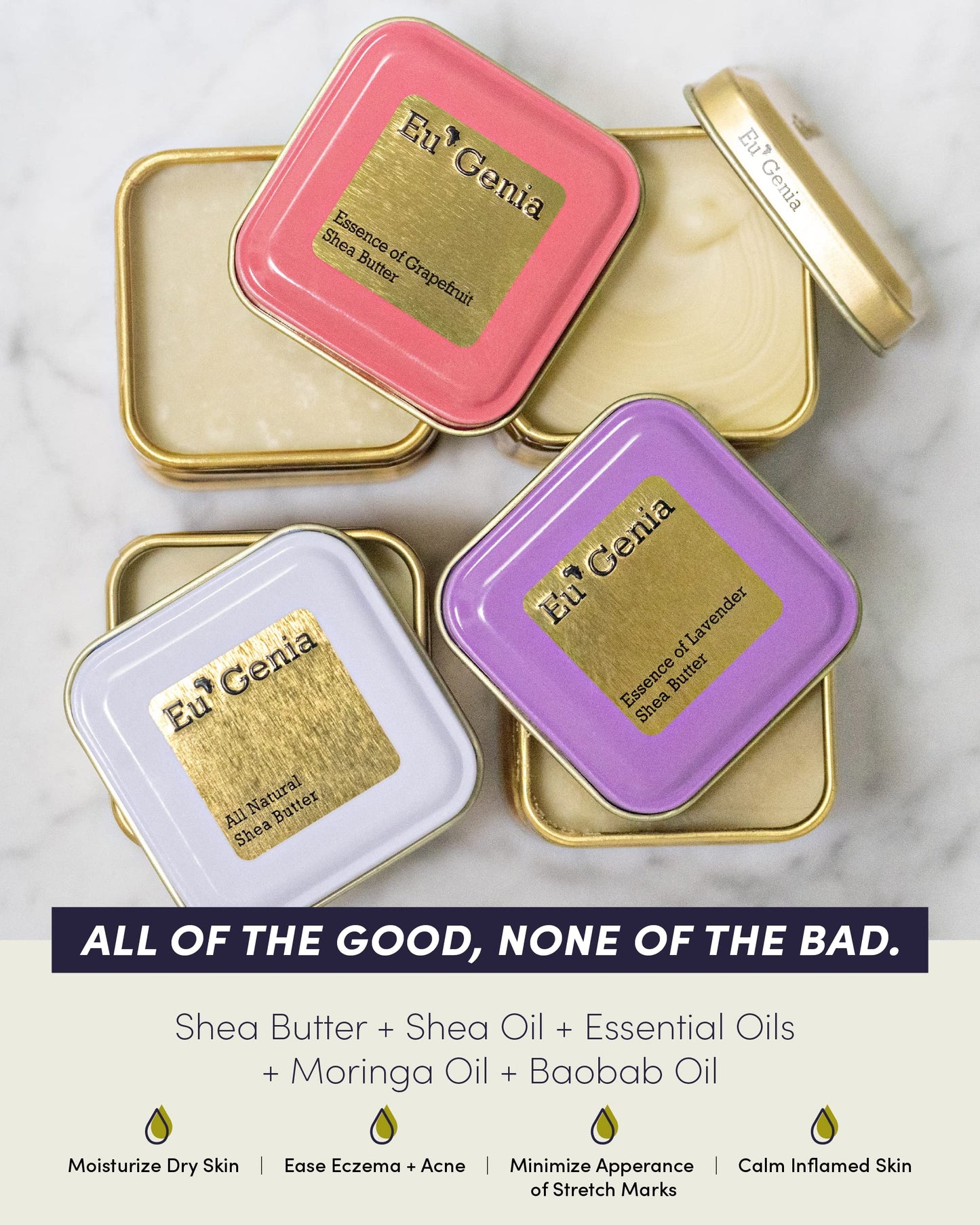 Eu'Genia Everyday Gift Pack, 100% Pure Unrefined Ghanaian Shea, Premium Gift Set for Women & Men