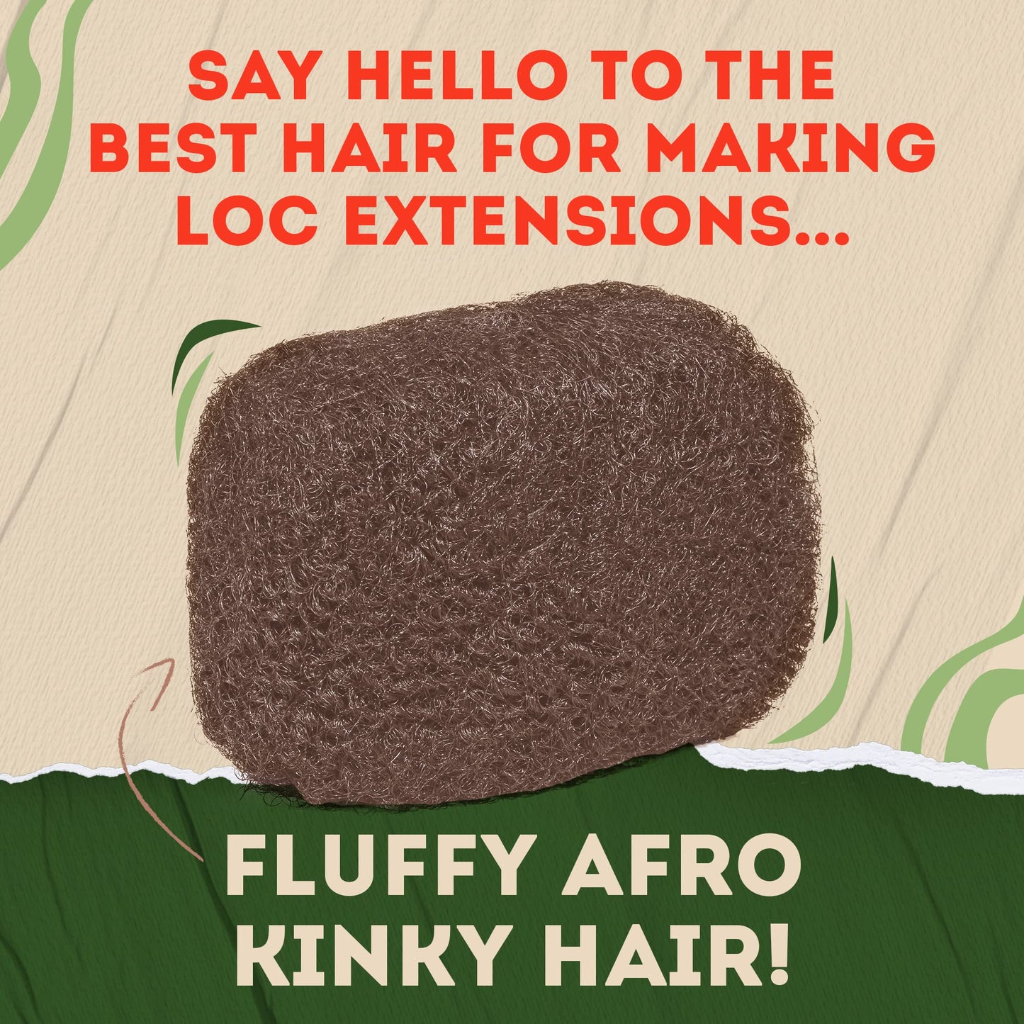 Locsanity Afro Kinky 100% Bulk Natural Human Hair - Braiding Hair for Dreadlocks, Loc Repair, Dreadlock Extensions, Twists, Braids - 8 Inches Long, 1 Oz 33B - Dark Auburn