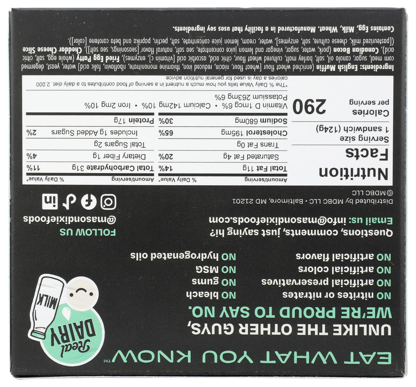 MASON DIXIE BISCUIT CO English Muffin Sandwich with Canadian Bacon, Egg & Cheese, 4.3 OZ