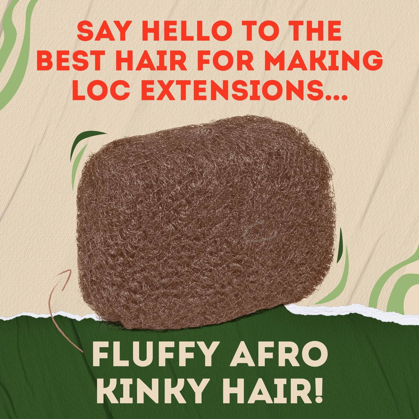 Locsanity Afro Kinky 100% Bulk Natural Human Hair - Braiding Hair for Dreadlocks, Loc Repair, Dreadlock Extensions, Twists, Braids - 8 Inches Long, 1 Oz 30 - Medium Auburn