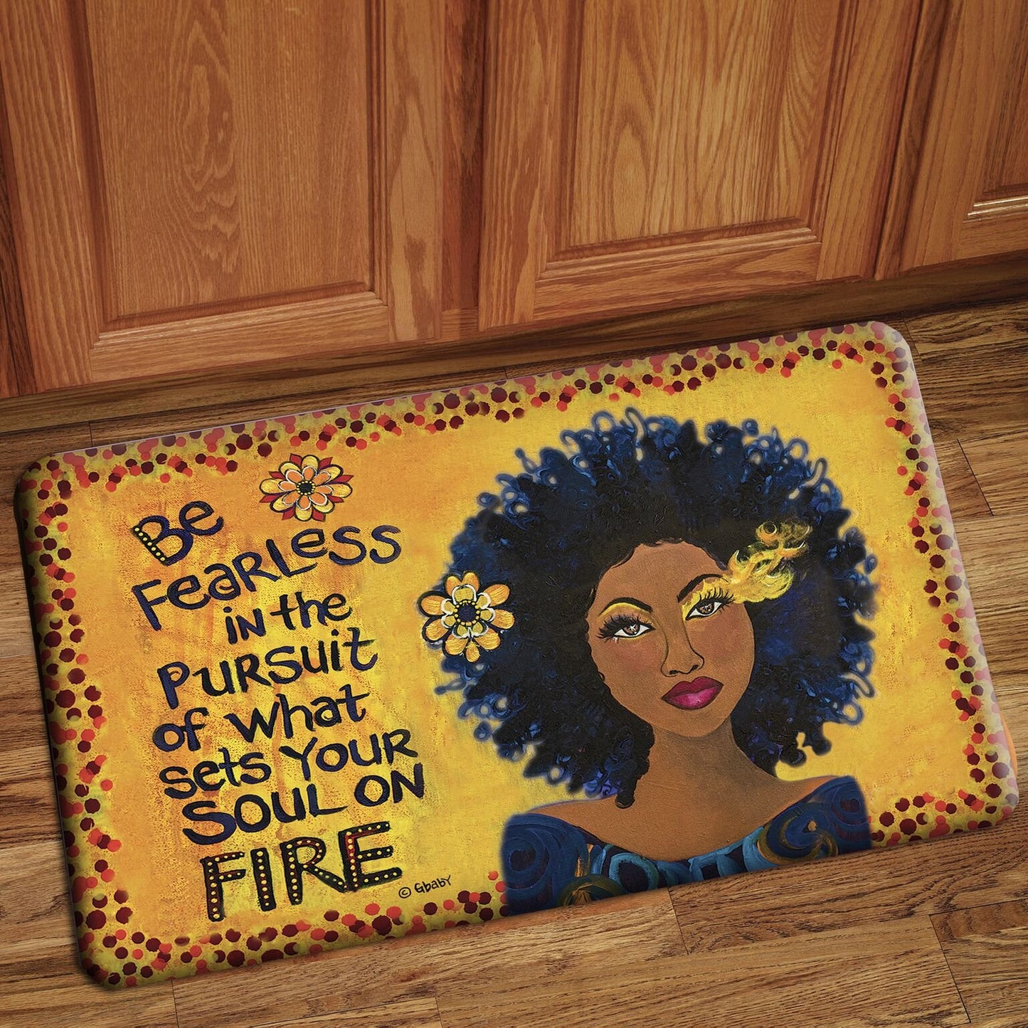 Shades of Color African American Interior Floor Mats, 29.5 x 17.7 Inches, Soul on Fire (IFM111)