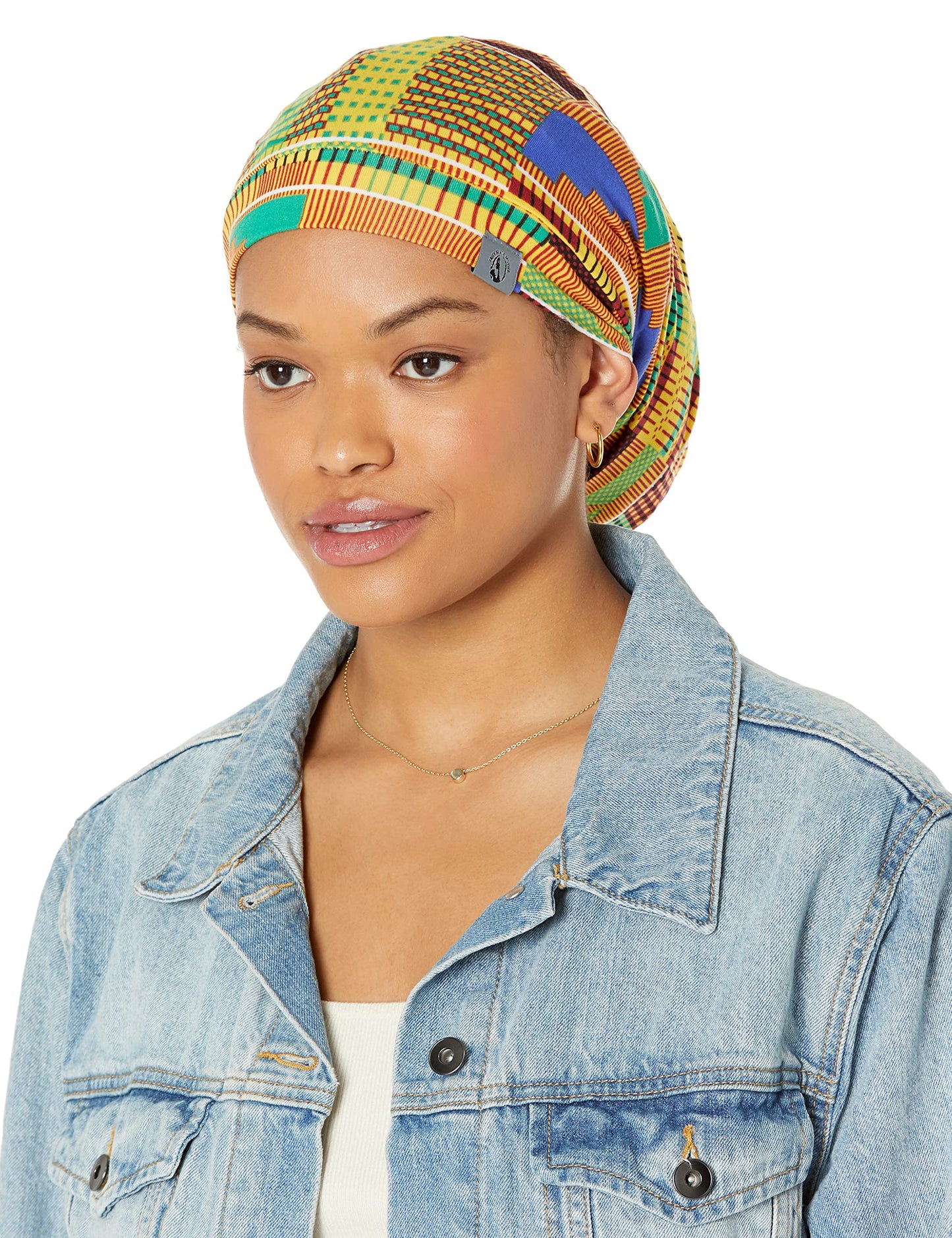 Fairy Black Mother Dreadlocks Locs Cap (African Kente Medium,Yellow)
