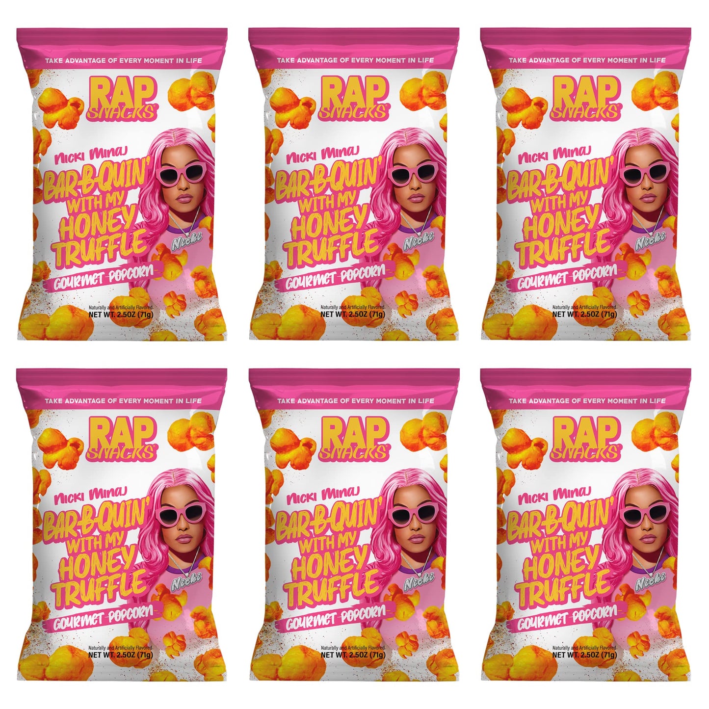 Rap Snacks Nicki Minaj Bar-B-Quin' with my Honey Truffle Popcorn - Pack of 6