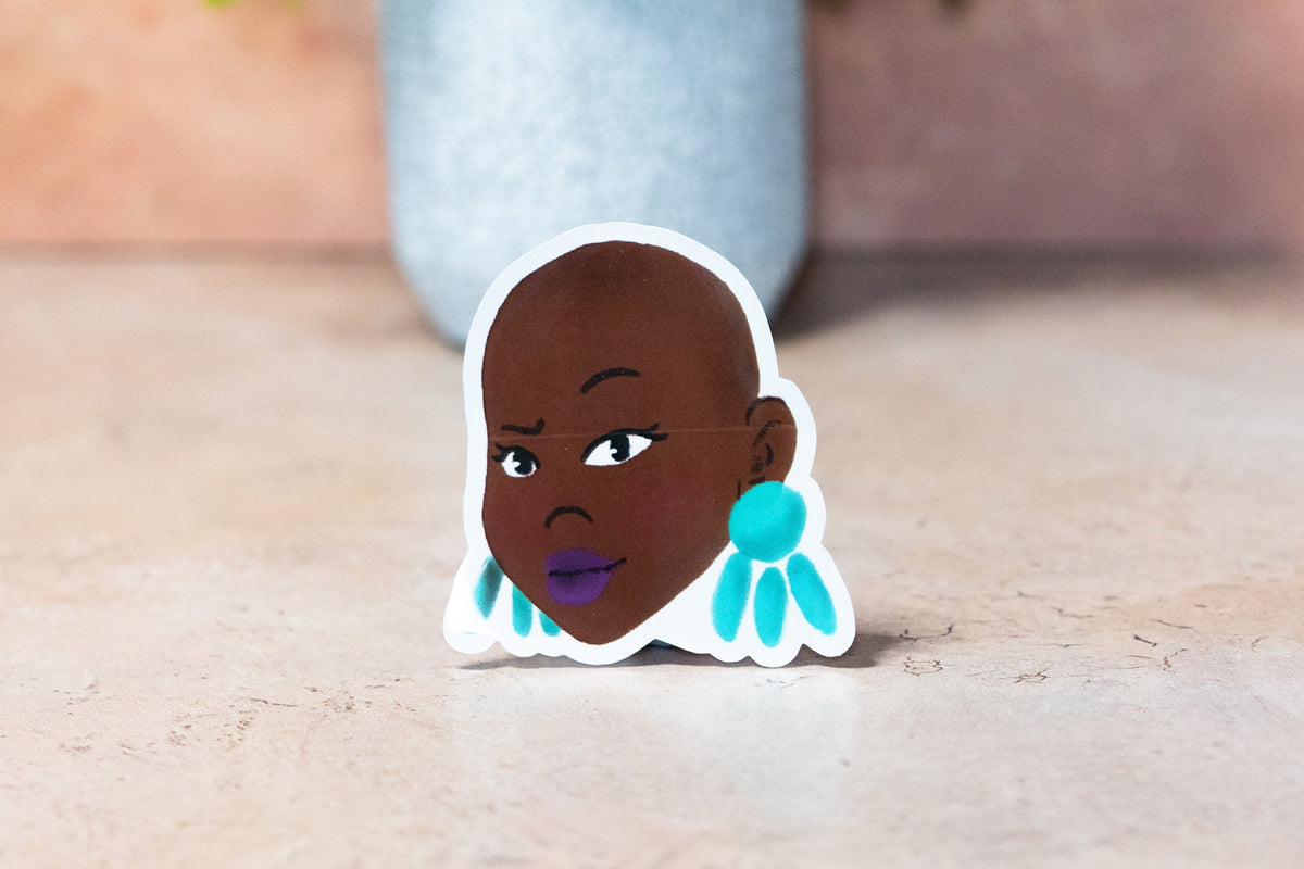 Black Girl Hairstyles Stickers: Bald